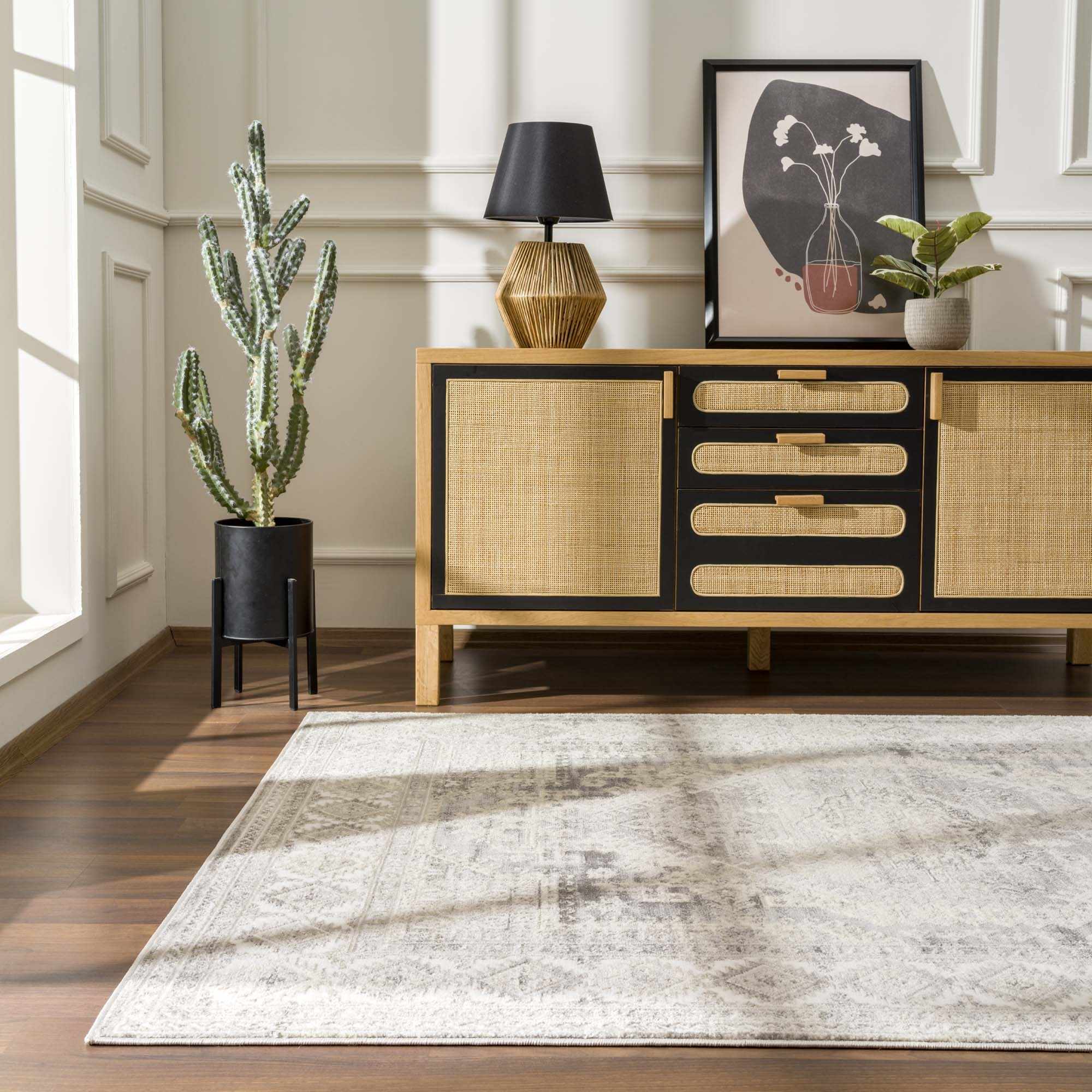 Brend Taupe Medallion Area Rug - Clearance - Image 3