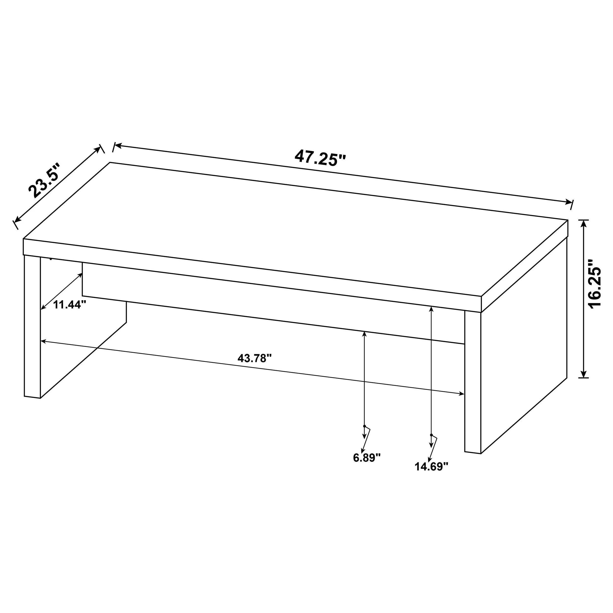 Brianna Mango Rectangular Engineered Wood Coffee Table - Image 6