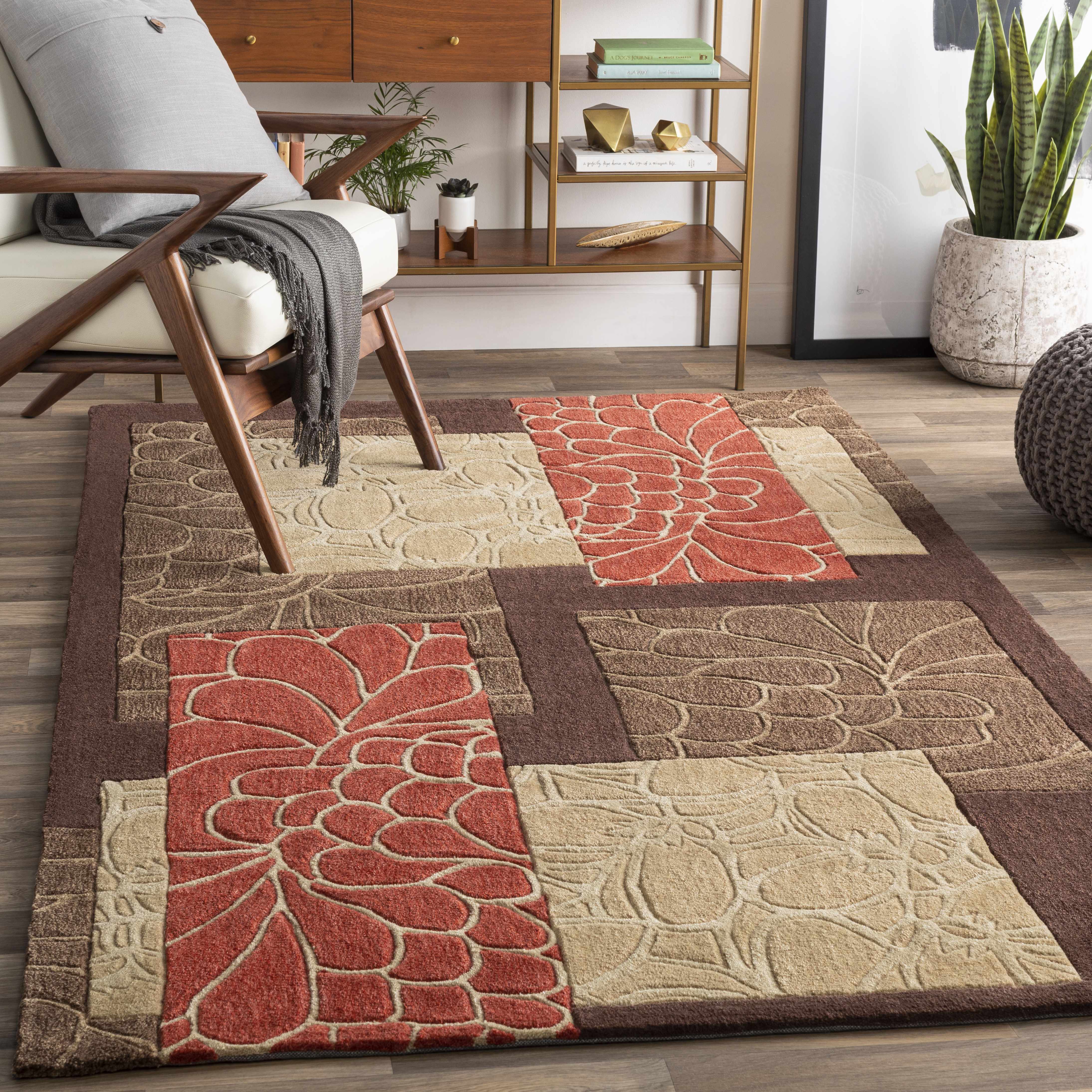 Brick Red-Brown Mosaic Area Rug - Clearance - Image 2