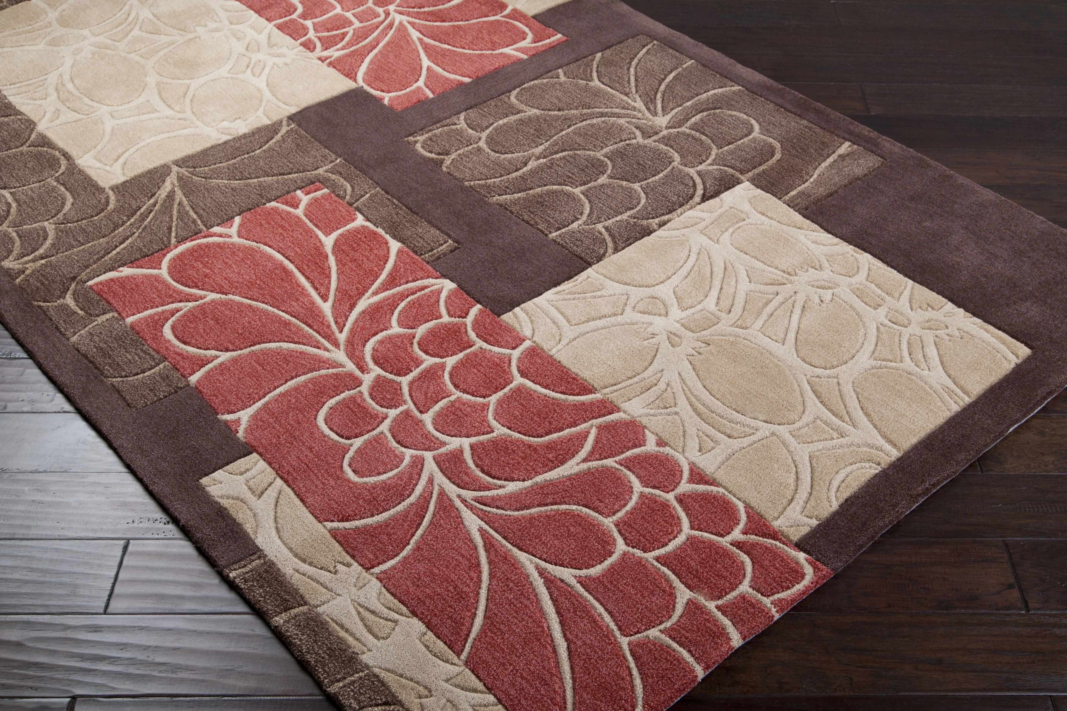 Brick Red-Brown Mosaic Area Rug - Clearance - Image 3