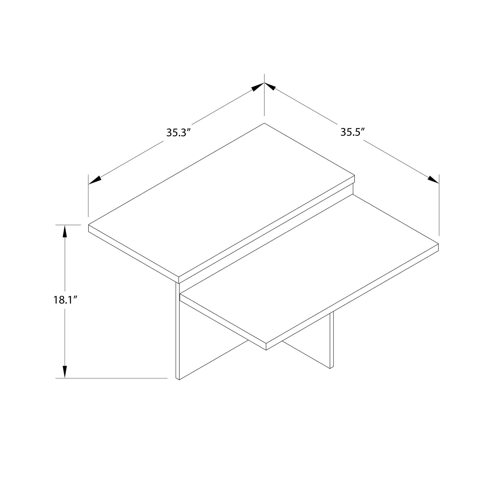Brielle - 2 Tiered Coffee Table - White Marble - Image 4