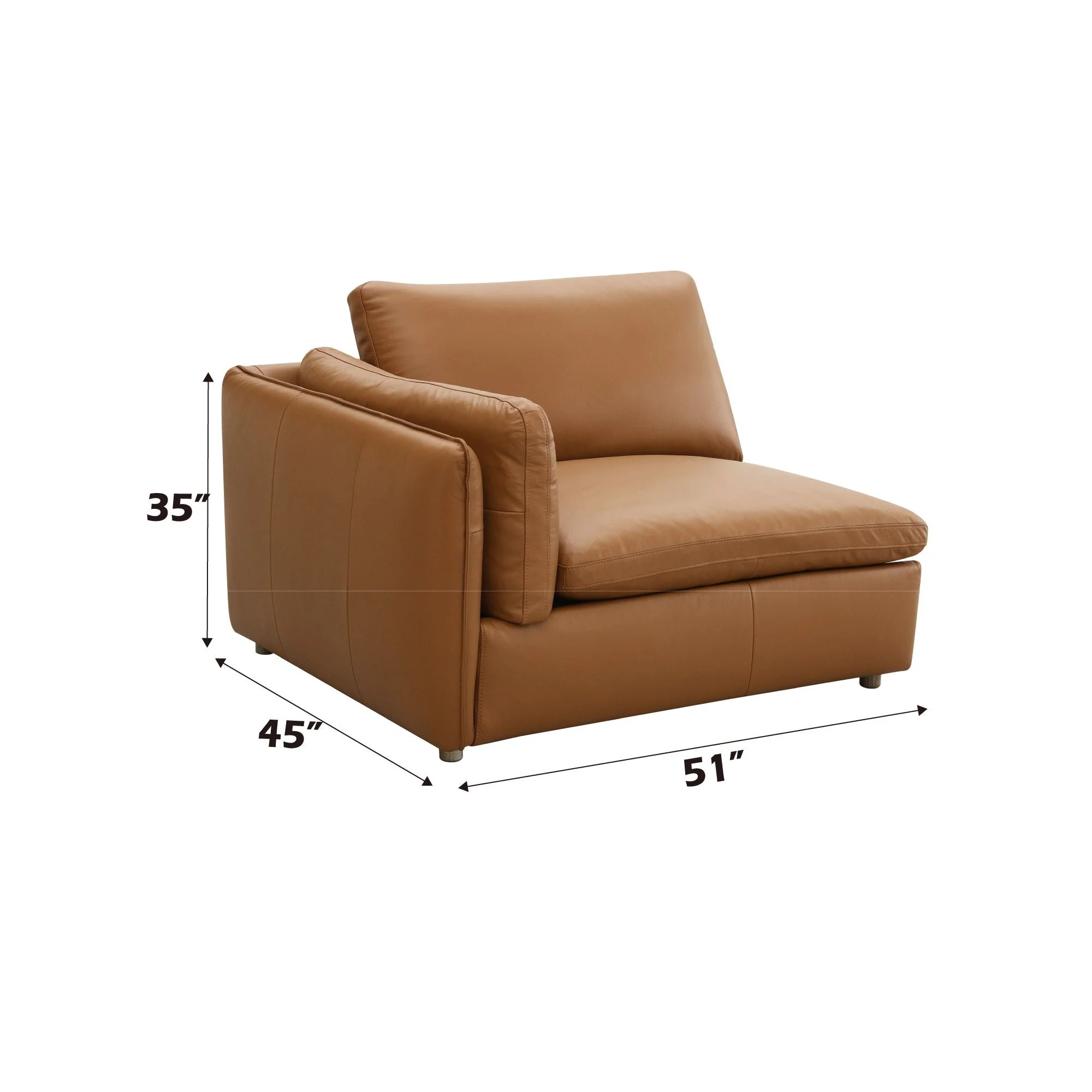 Brighton - Top Grain Modular Sectional - Brown - Image 2