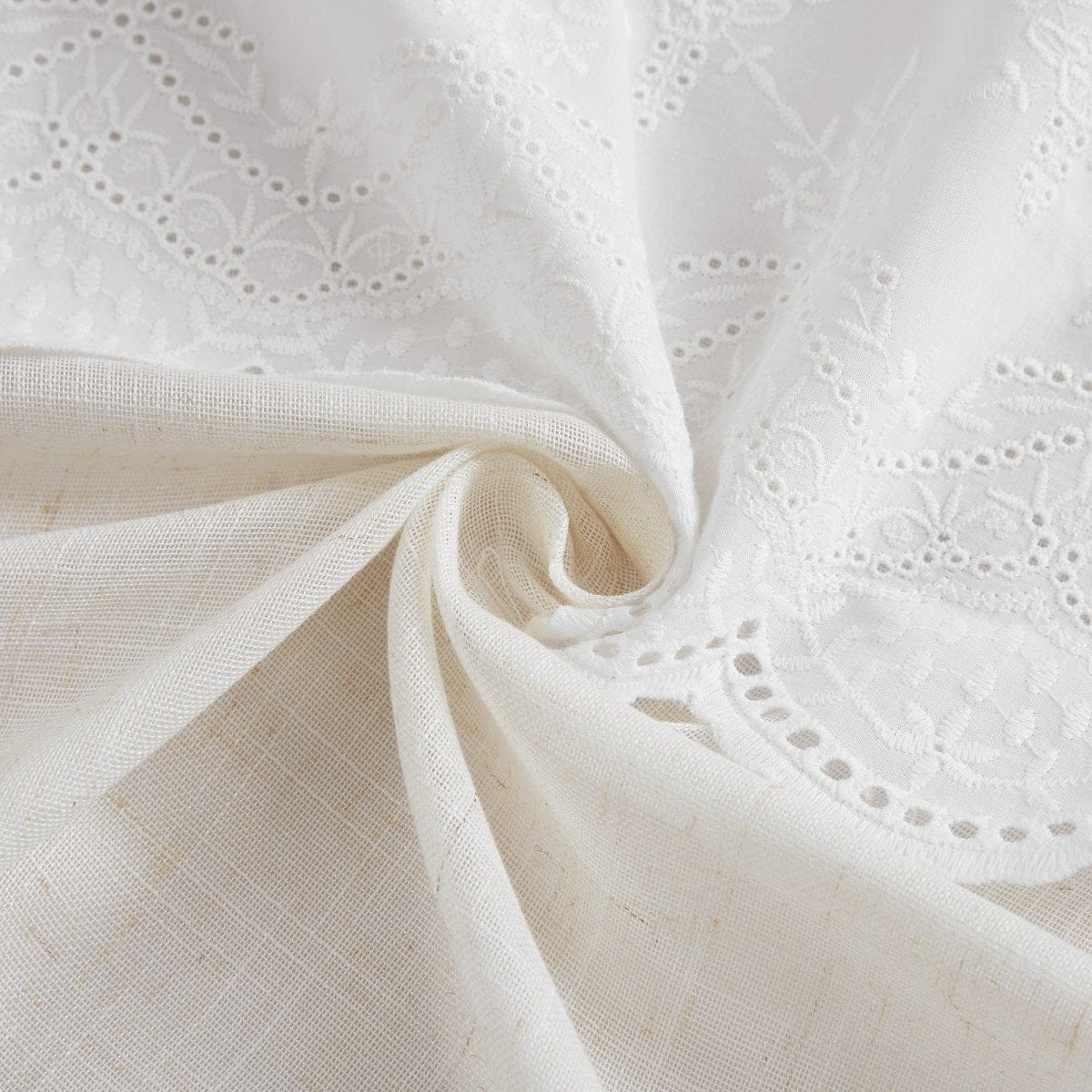 Brigitte Embroidery Eyelet Scalloped Edge Kitchen Tiers - Image 5