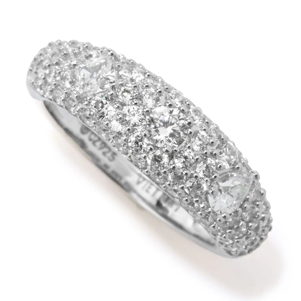 Brilliante 1.31 DEW Simulated Diamond Mixed Size Pave Band Ring - Image 4