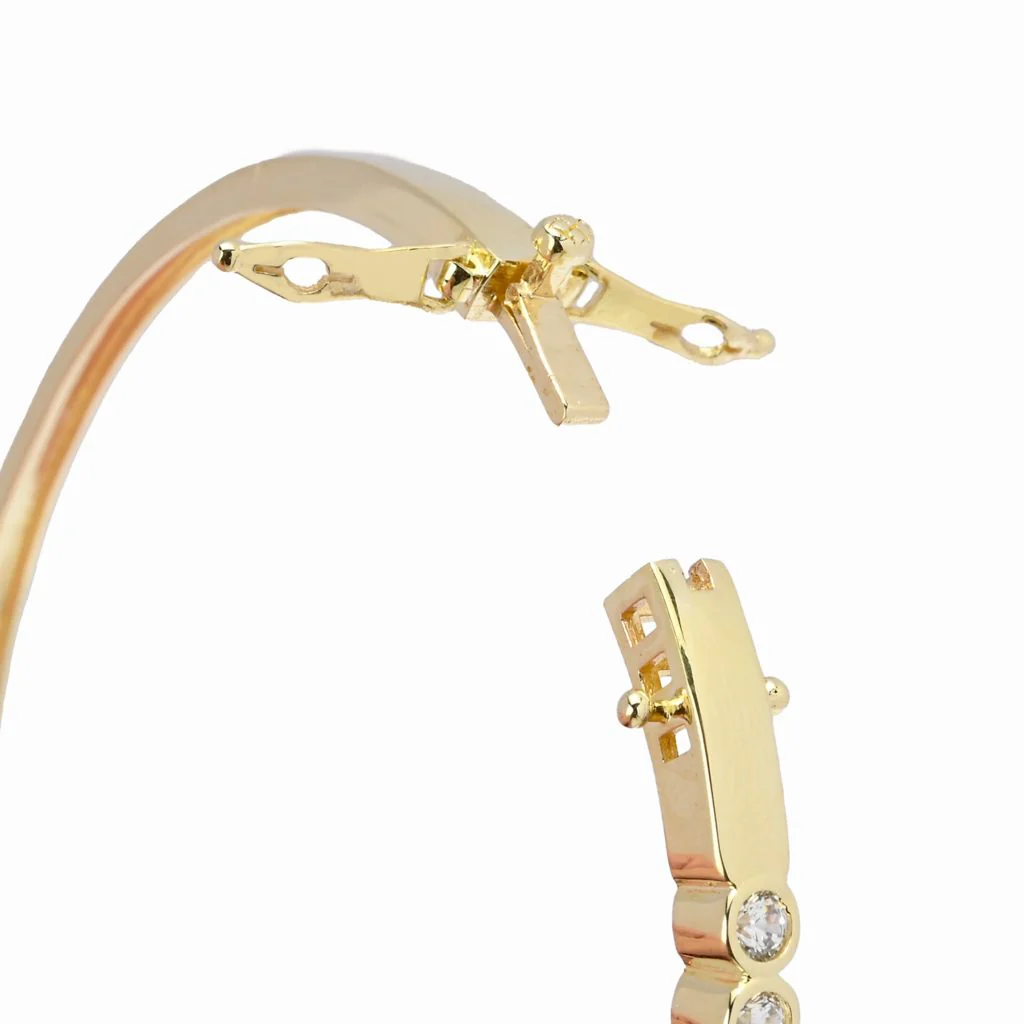 Brilliante 3.00 DEW Simulated Diamond Hinged Bangle Bracelet - Image 2