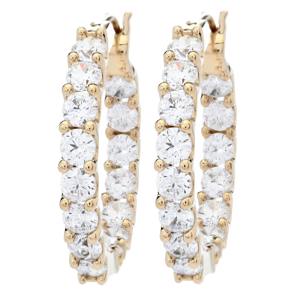 Brilliante 3.00 DEW Simulated Diamond Inside Out Hoop Earrings