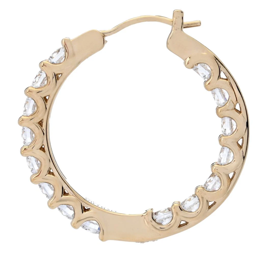 Brilliante 3.00 DEW Simulated Diamond Inside Out Hoop Earrings - Image 2