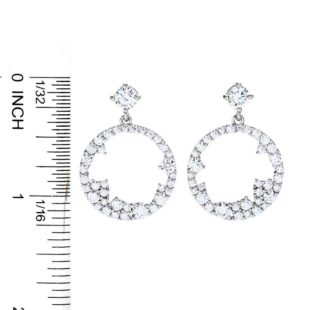 Brilliante 3.13 DEW Scattered Simulated Diamond Open Drop Earrings - Image 2
