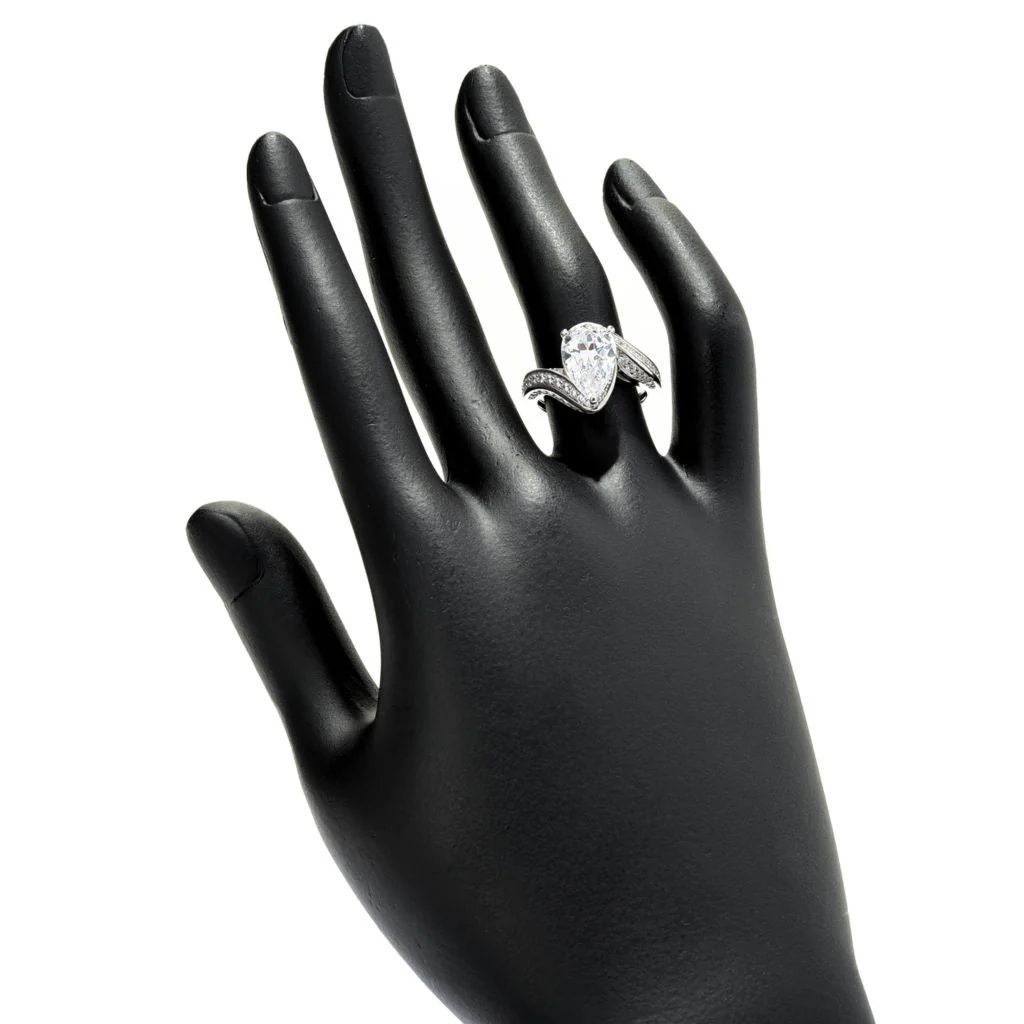 Brilliante 3.75 DEW Simulated Diamond Bypass Style Ring - Image 2