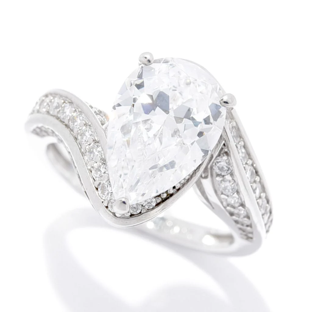 Brilliante 3.75 DEW Simulated Diamond Bypass Style Ring - Image 3