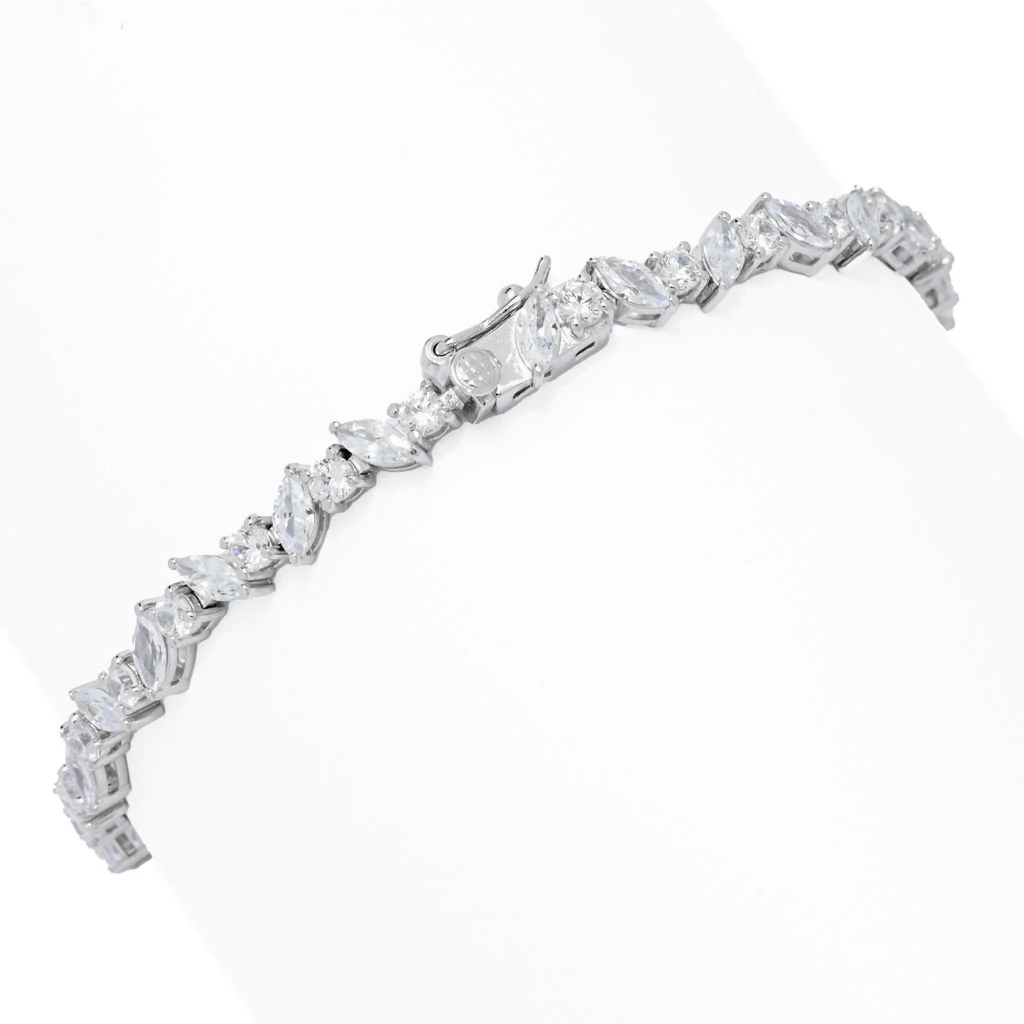 Brilliante 6.67 DEW Marquise & Round Simulated Diamond Bracelet - Image 2