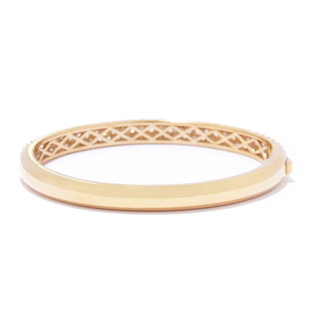 Brilliante 6.79 DEW Simulated Pave Diamond Hinged Bangle Bracelet - Image 2