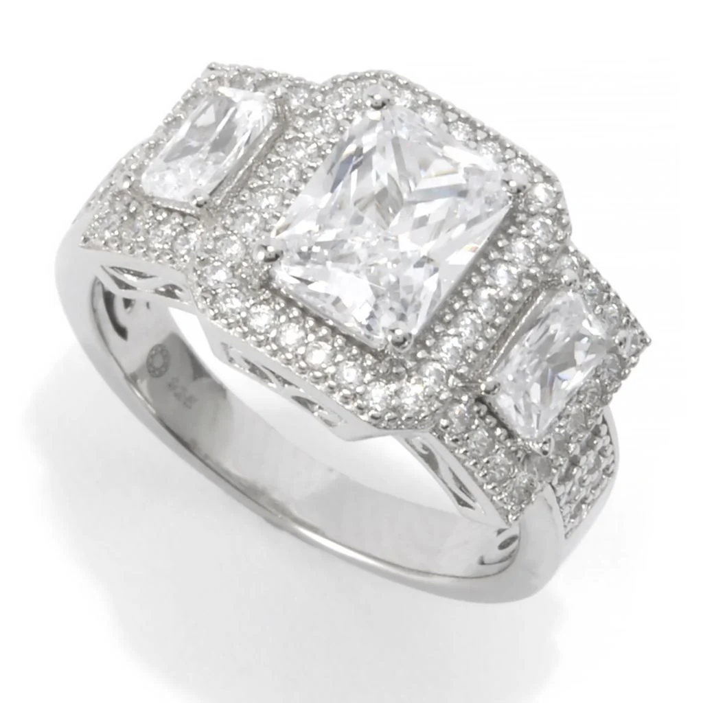 Brilliante Choice of Plating 4.11 DEW Simulated Diamond Halo Ring - Image 6