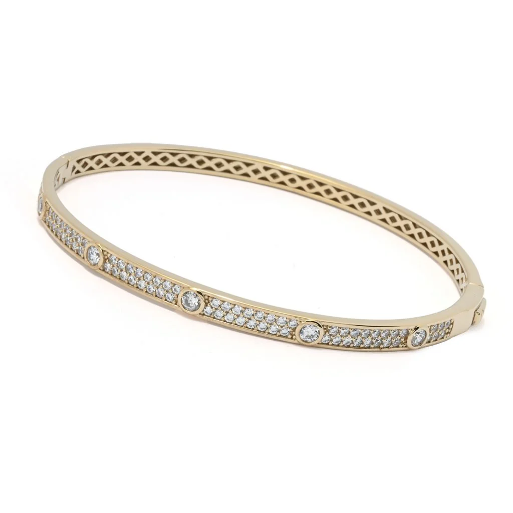 Brilliante Choice of Plating Simulated Diamond Station Bangle Bracelet - Image 6