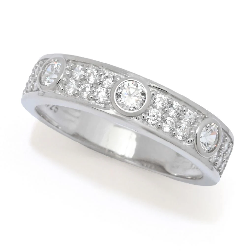 Brilliante Choice of Plating Simulated Diamond Station & Pave Set Ring - Image 3
