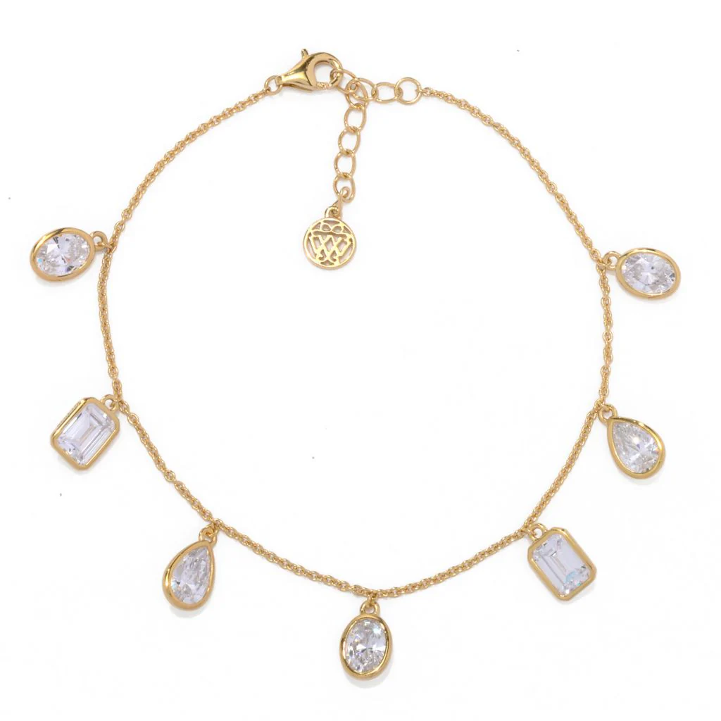 Brilliante Choice of Plating & Size 6.25 DEW Simulated Diamond Charm Bracelet - Image 4