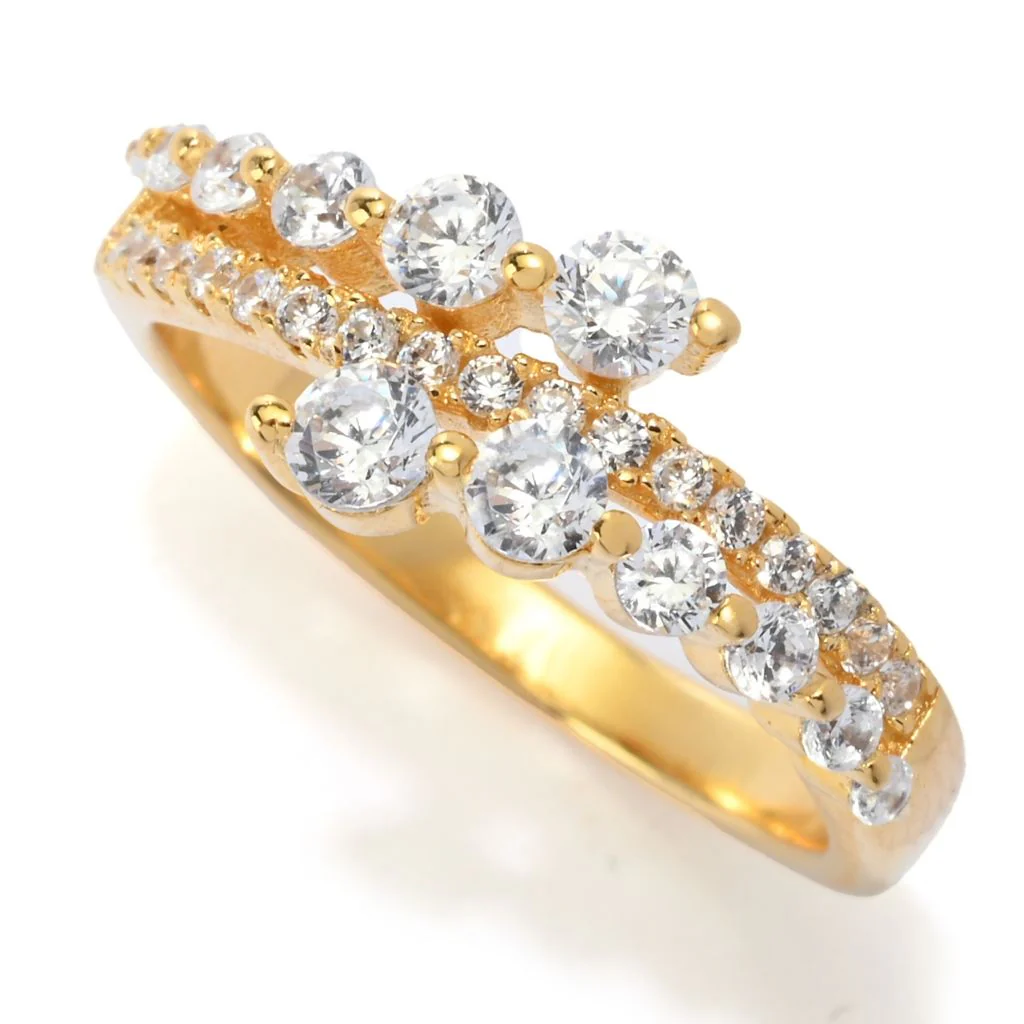 Brilliante Italia 0.72 DEW Simulated Diamond Asymmetrical Graduated Ring - Image 3