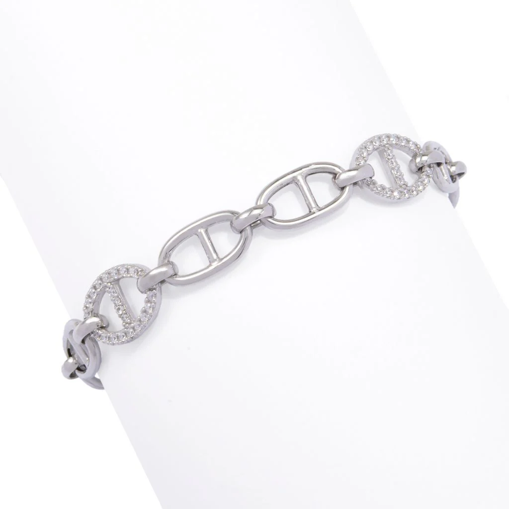 Brilliante Italia 0.86 DEW Simulated Diamond Pave Mariner Bracelet - Image 3