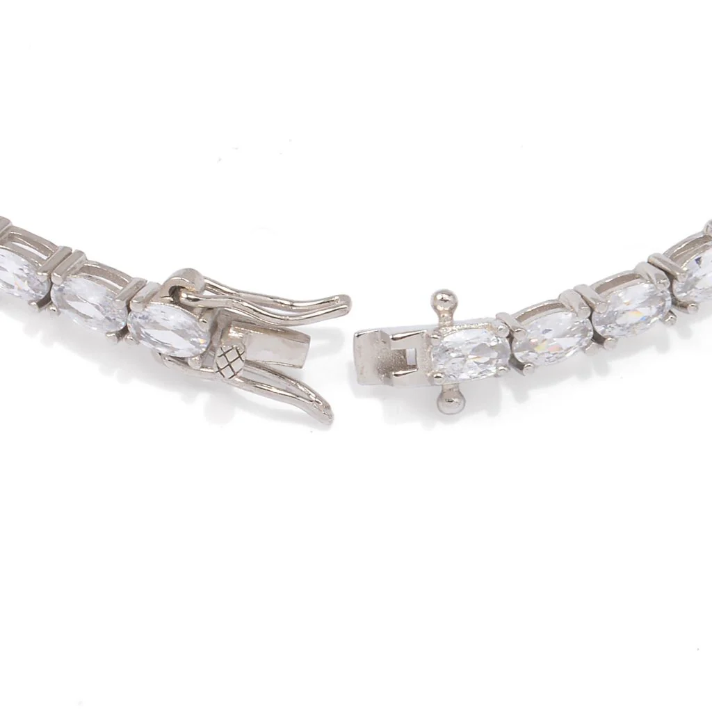 Brilliante Italia 6.00 DEW Oval Simulated Diamond Tennis Bracelet - Image 2