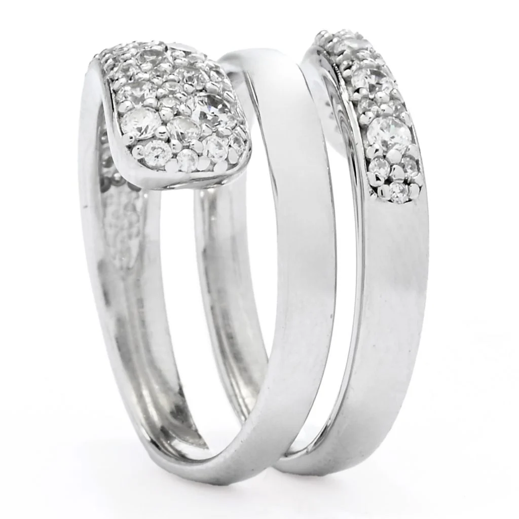 Brilliante Italia Sterling Silver 0.86 DEW Simulated Diamond Wrap Ring - Image 2
