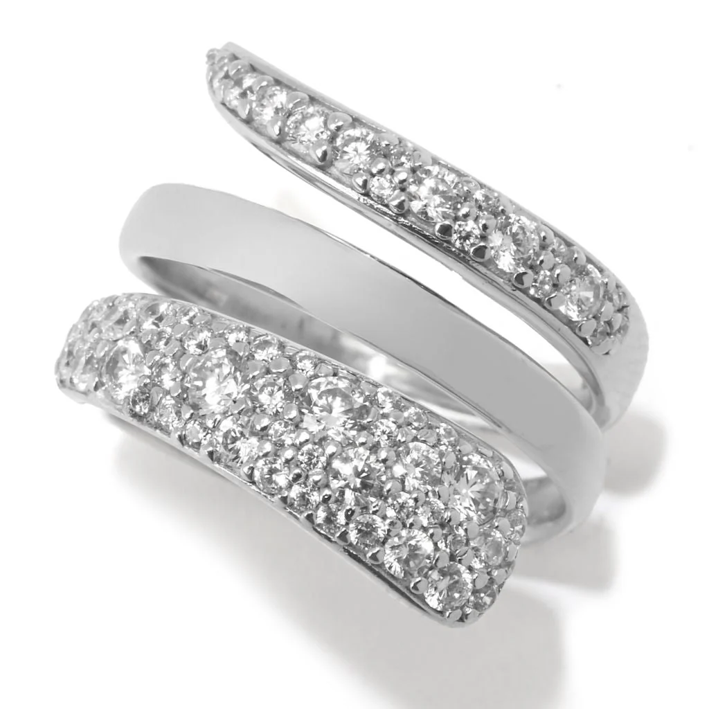 Brilliante Italia Sterling Silver 0.86 DEW Simulated Diamond Wrap Ring - Image 3