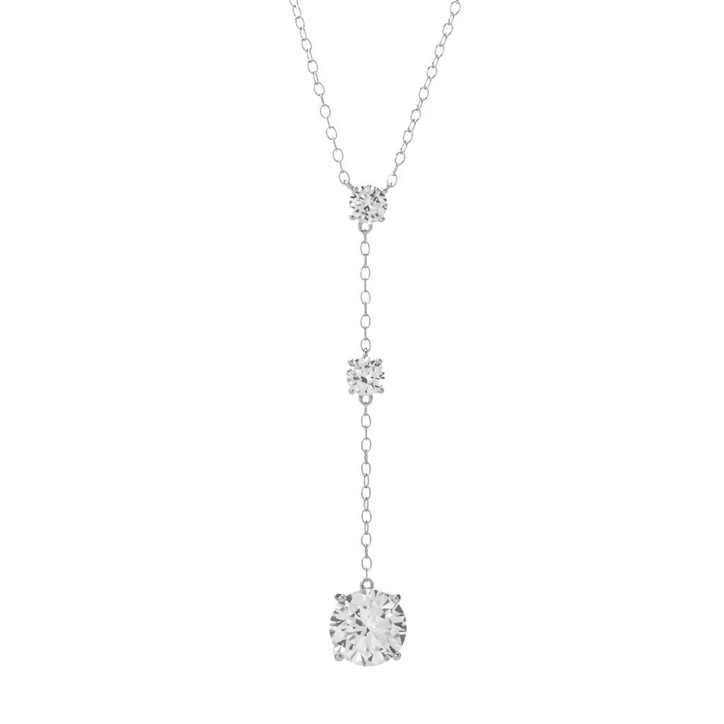 Brilliante Platinum Plated 2.54 DEW Simulated Diamond Pendant w/ Chain - Image 3