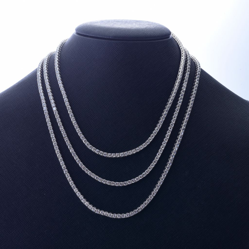 Brilliante Simulated Diamond Choice of Length Tennis Necklace - Image 2