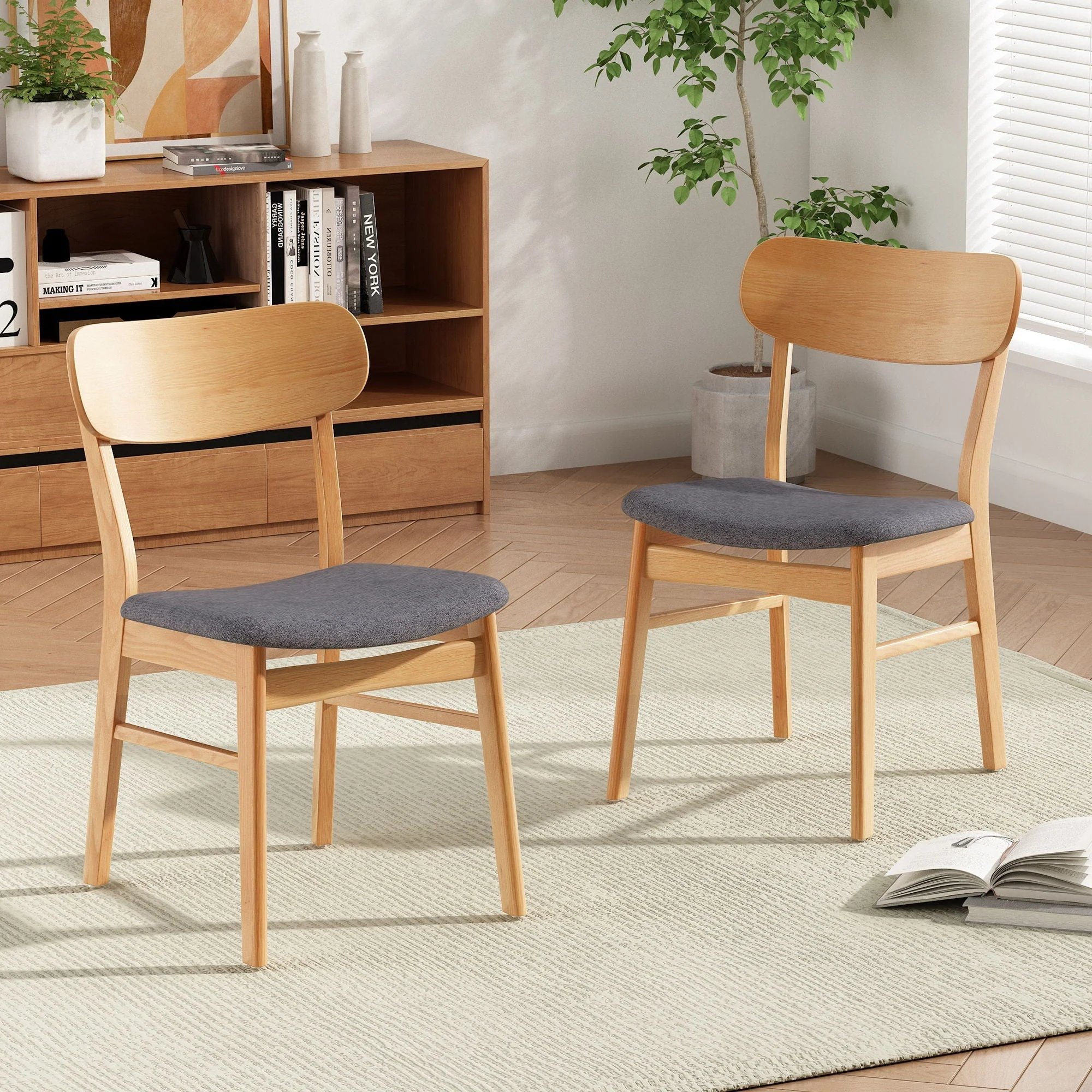 Brilliantine Dining Chair With Cushion and Wood Frame (Set of 2) - Image 3