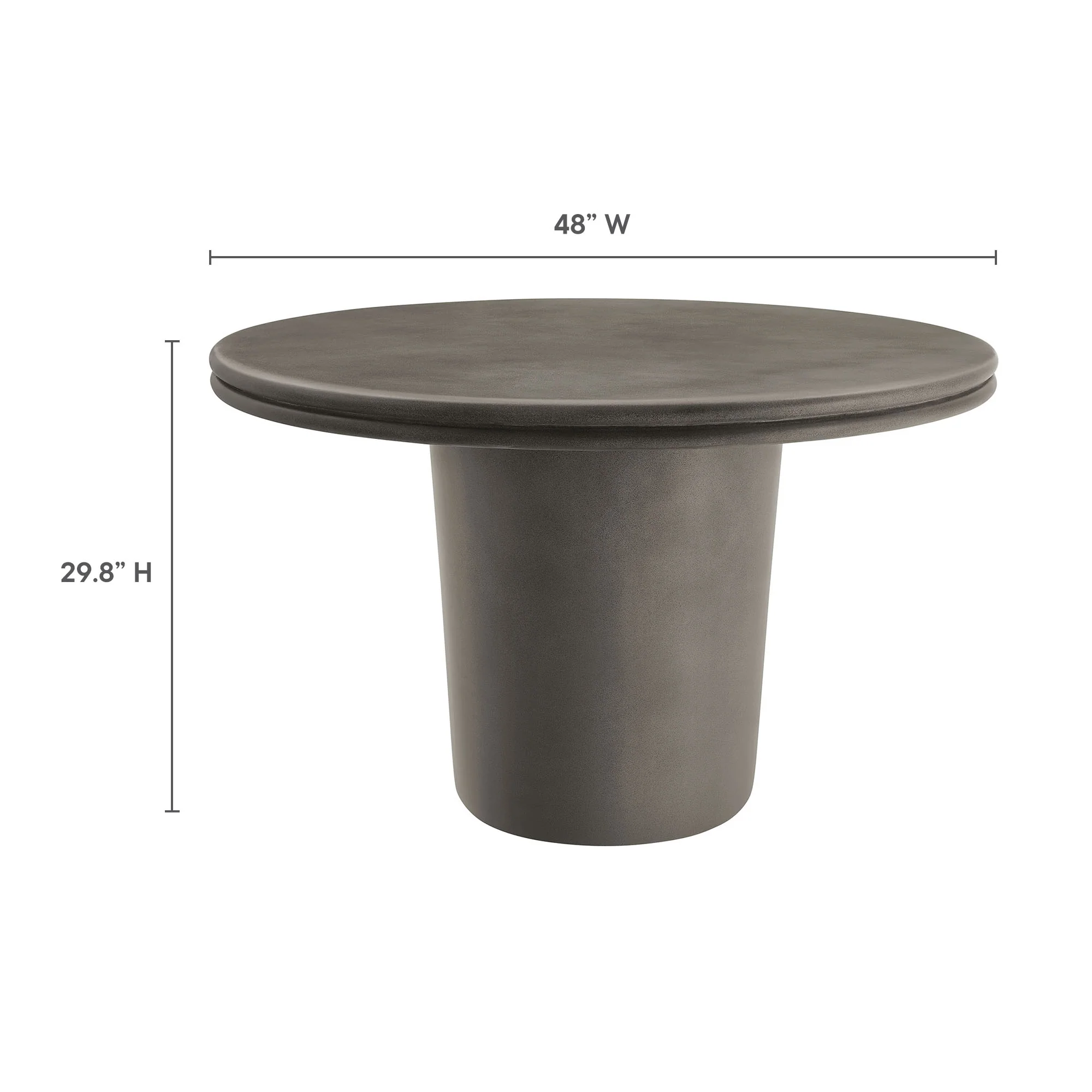 Brion 48" Indoor - Outdoor Patio Concrete Round Dining Table by Modway - Image 13