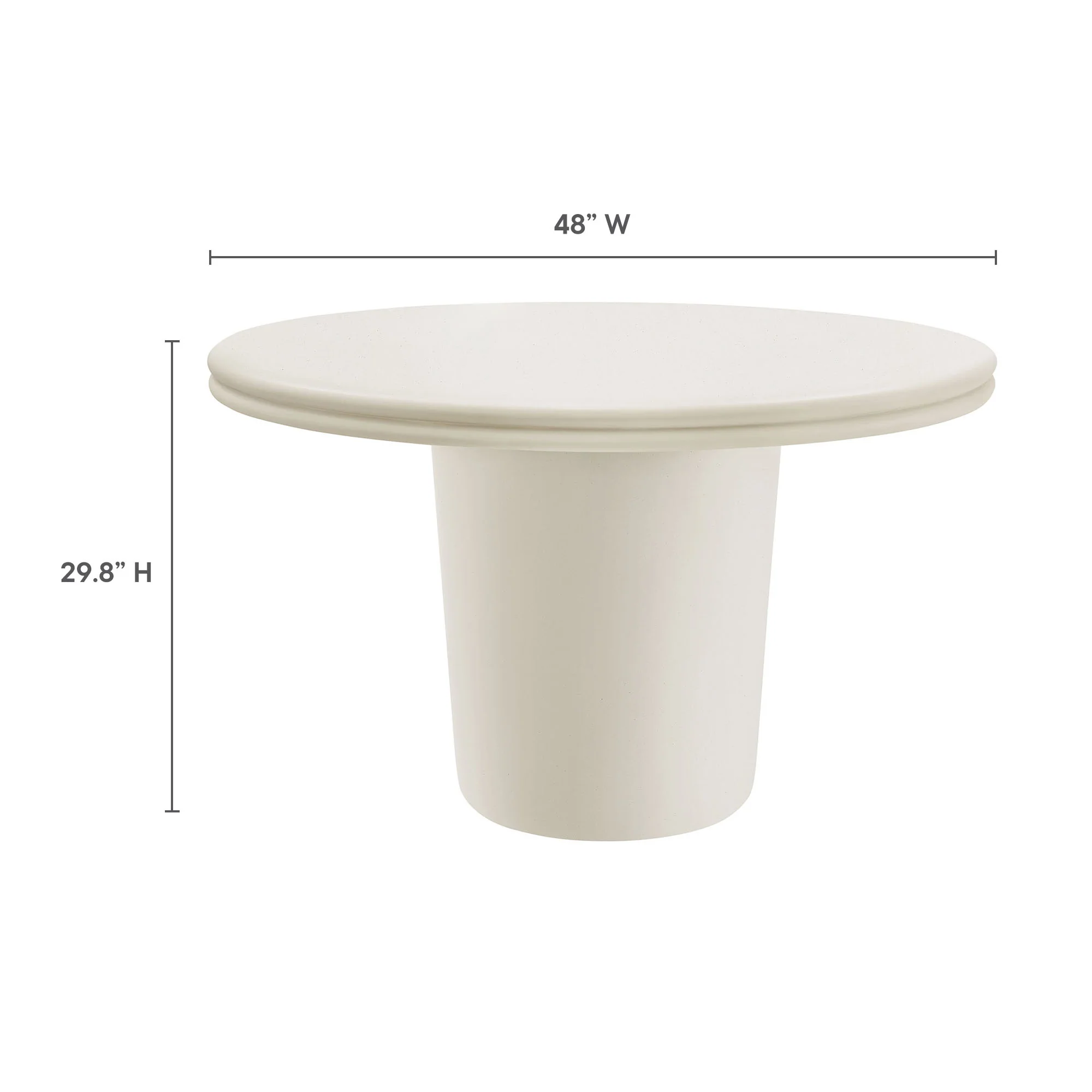 Brion 48" Indoor - Outdoor Patio Concrete Round Dining Table by Modway - Image 2