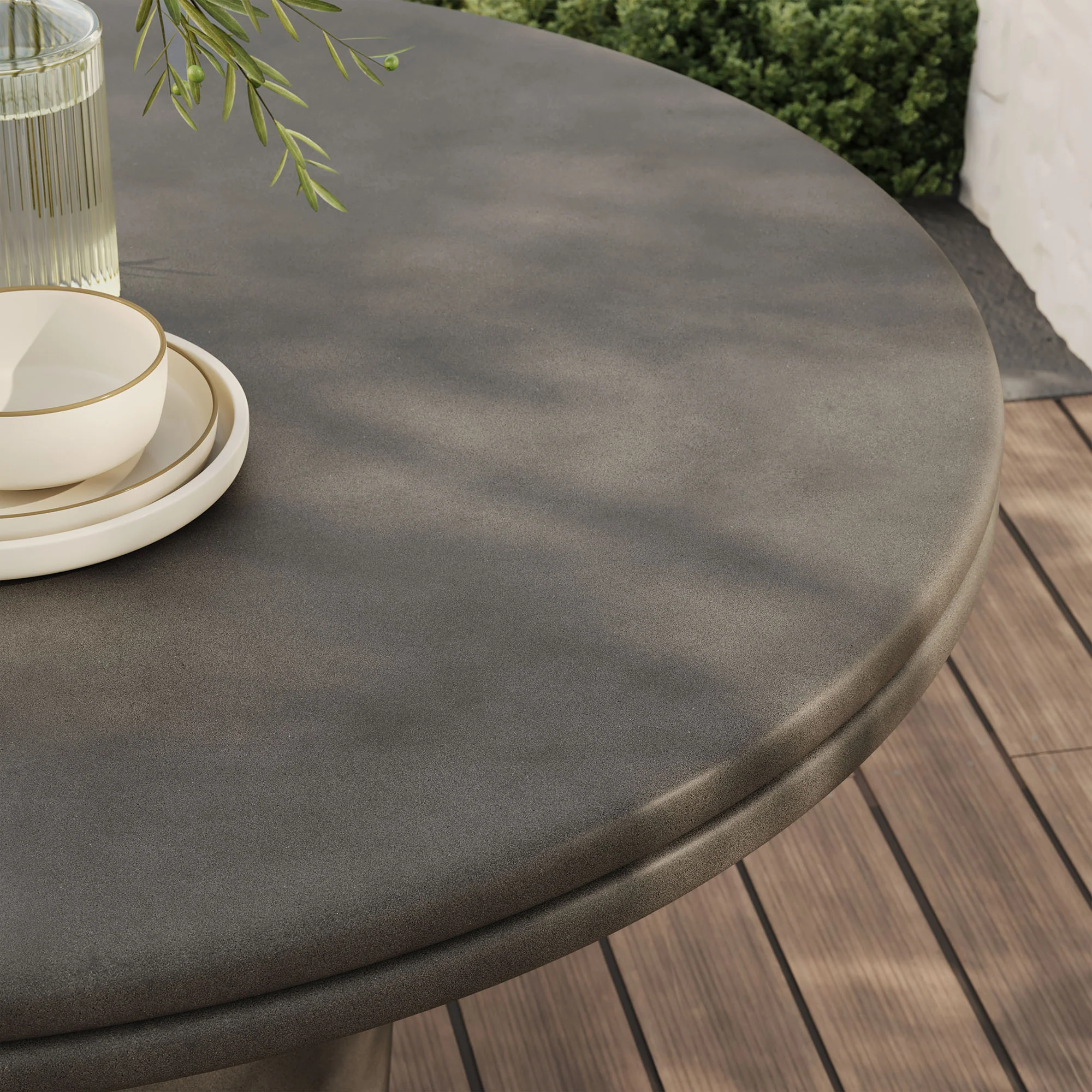 Brion 48" Indoor - Outdoor Patio Concrete Round Dining Table by Modway - Image 8