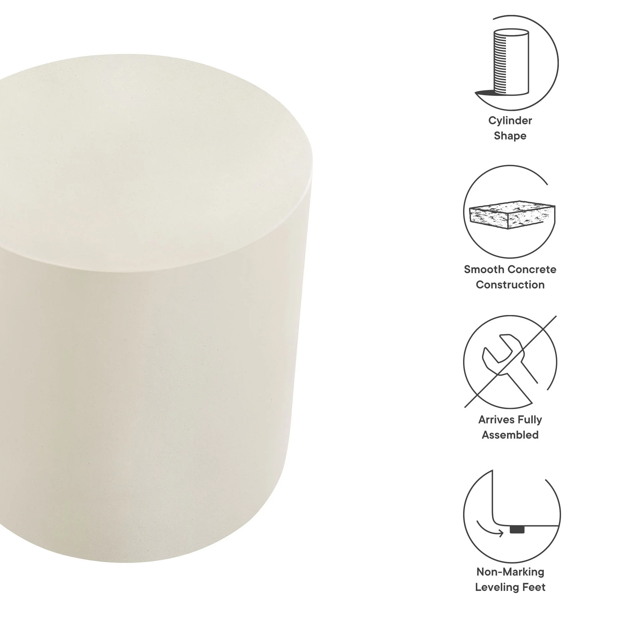 Brion Indoor-Outdoor Patio Concrete Stool by Modway - Image 12
