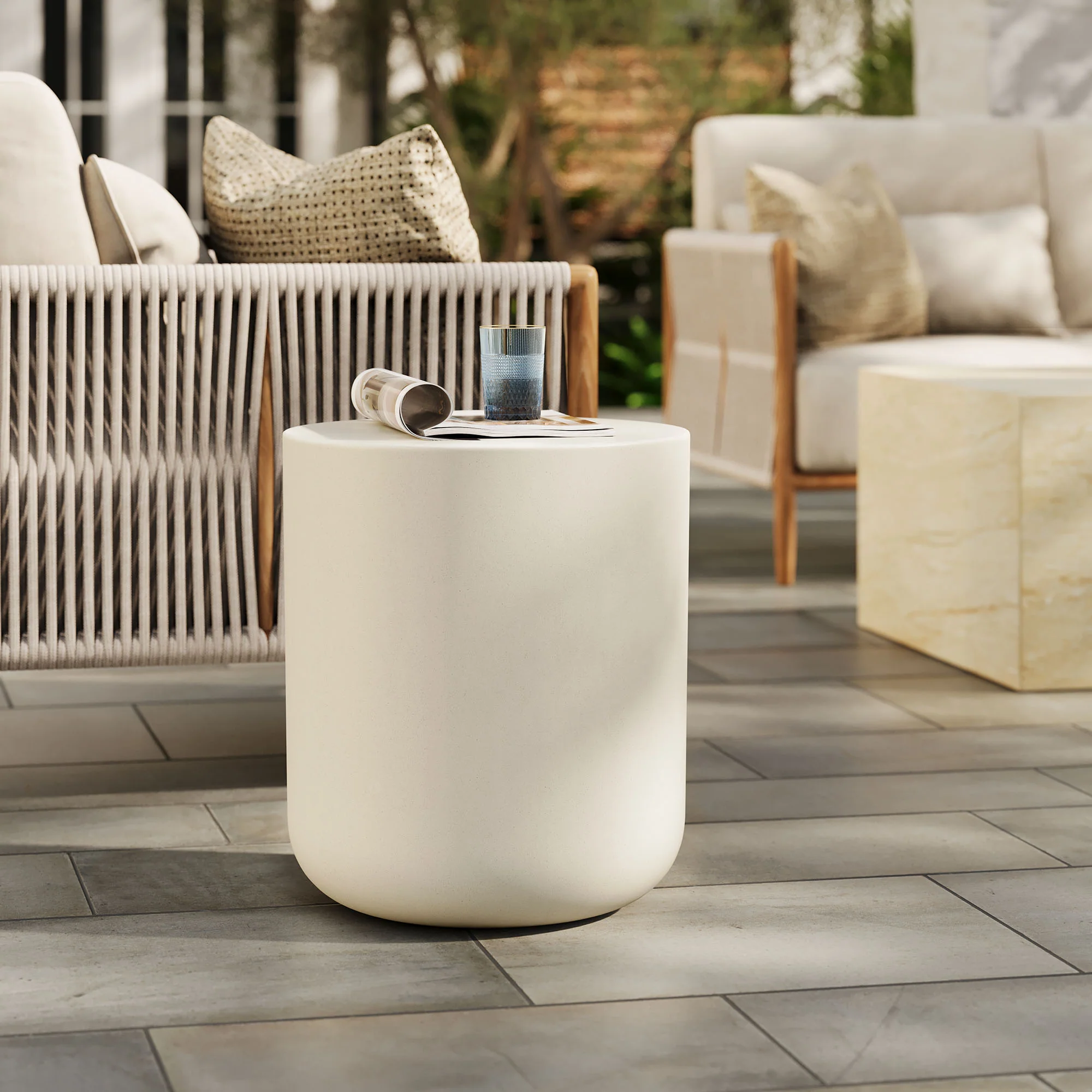 Brion Indoor-Outdoor Patio Concrete Stool by Modway - Image 9