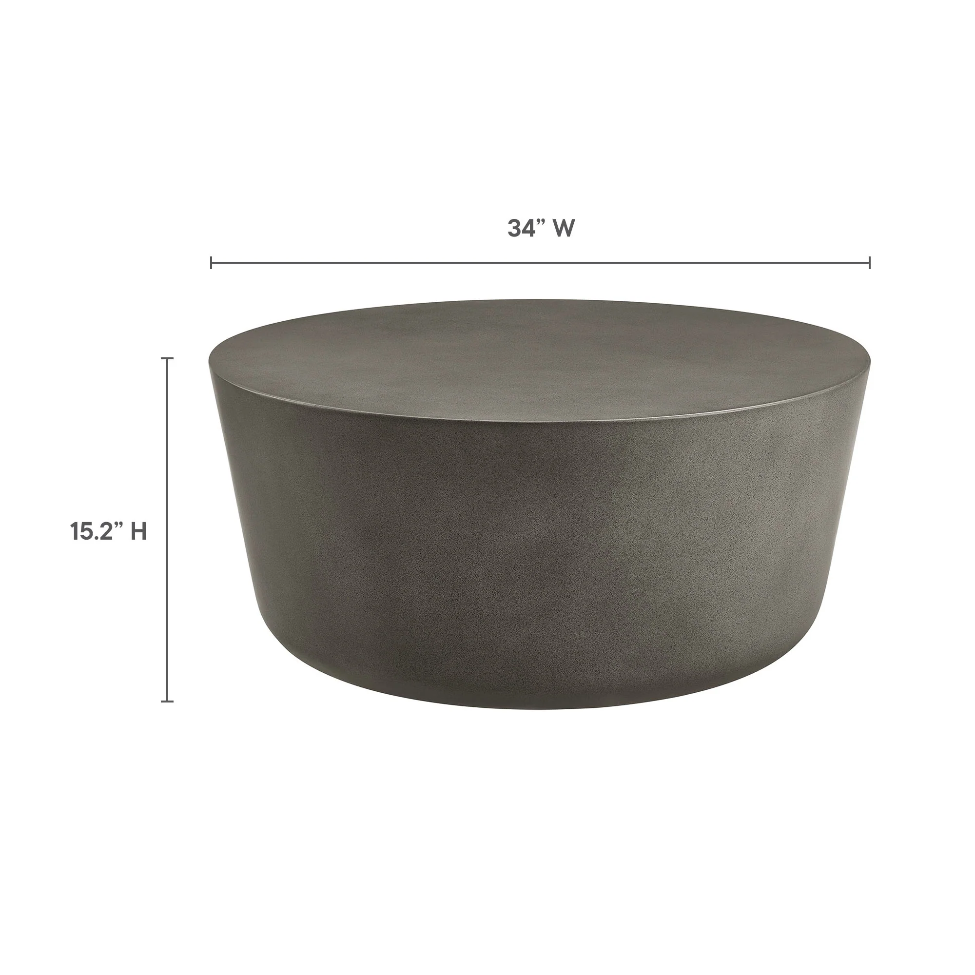 Brion Round Indoor - Outdoor Patio Concrete Coffee Table by Modway - Image 2