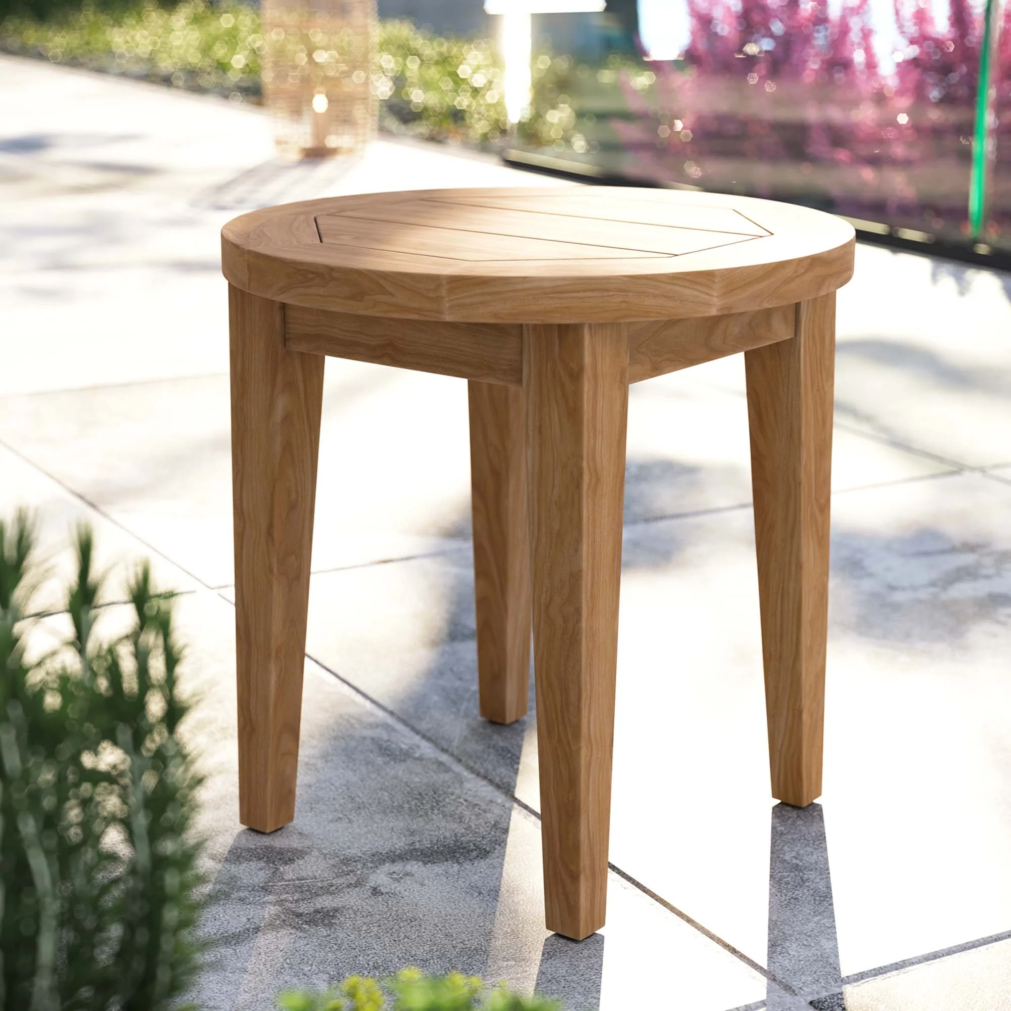 Brisbane Teak Wood Outdoor Patio Side Table by Modway - Image 7