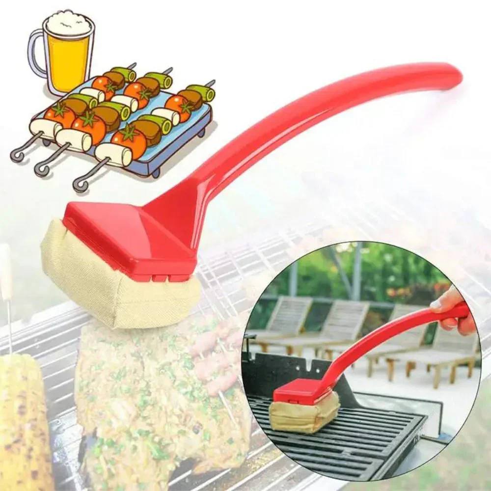 Bristle-Free Grill Steam Cleaner Brush with Long Handle - Image 4