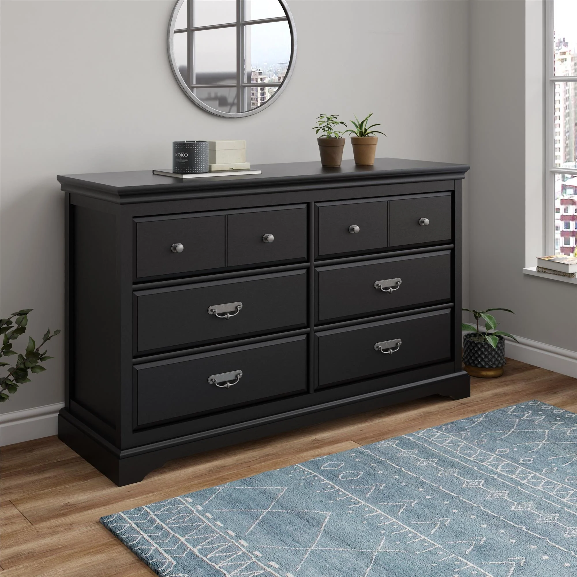 Bristol - 6 Drawer Dresser - Black - Image 3