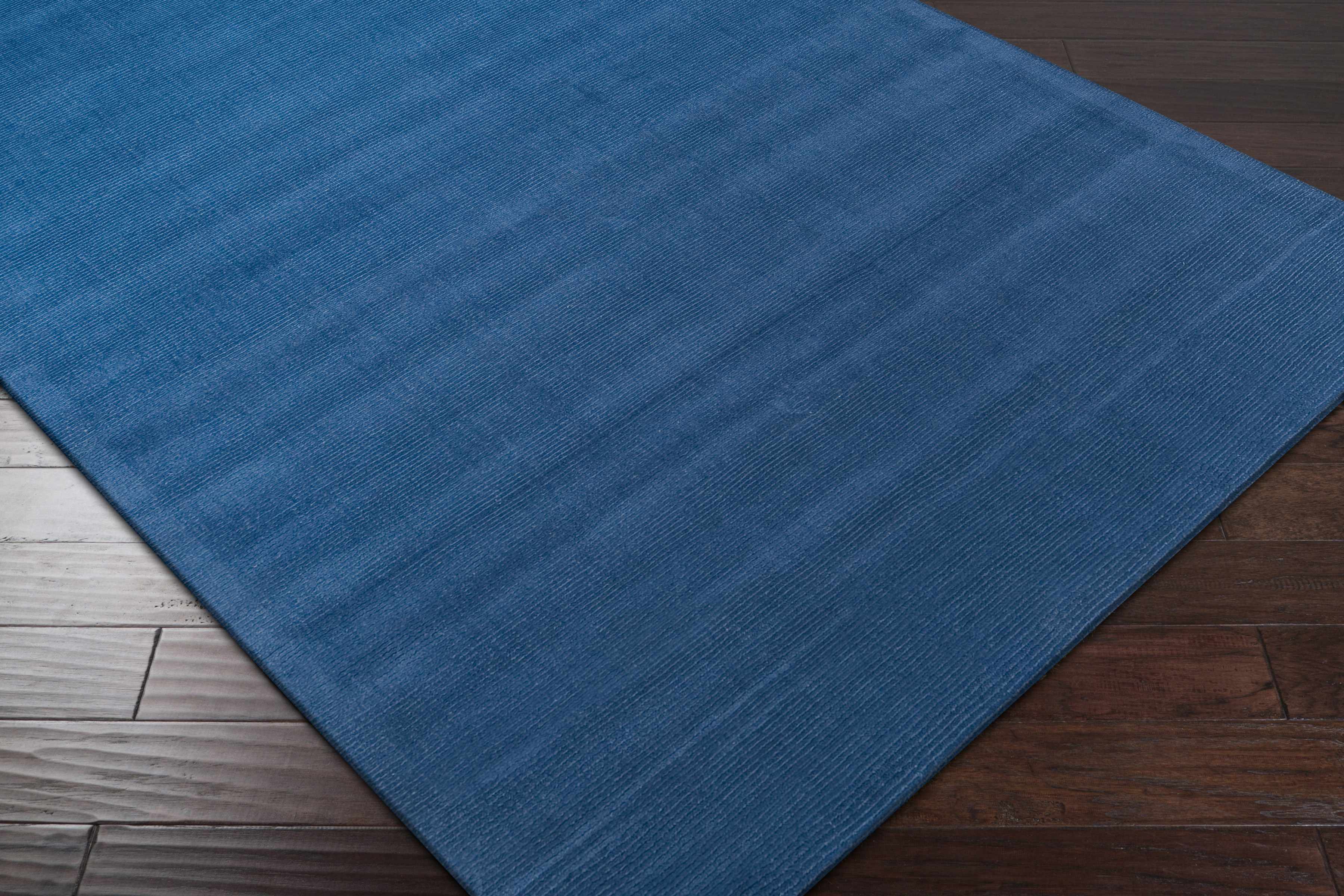 Brockton Solid Blue Wool Rug - Image 11