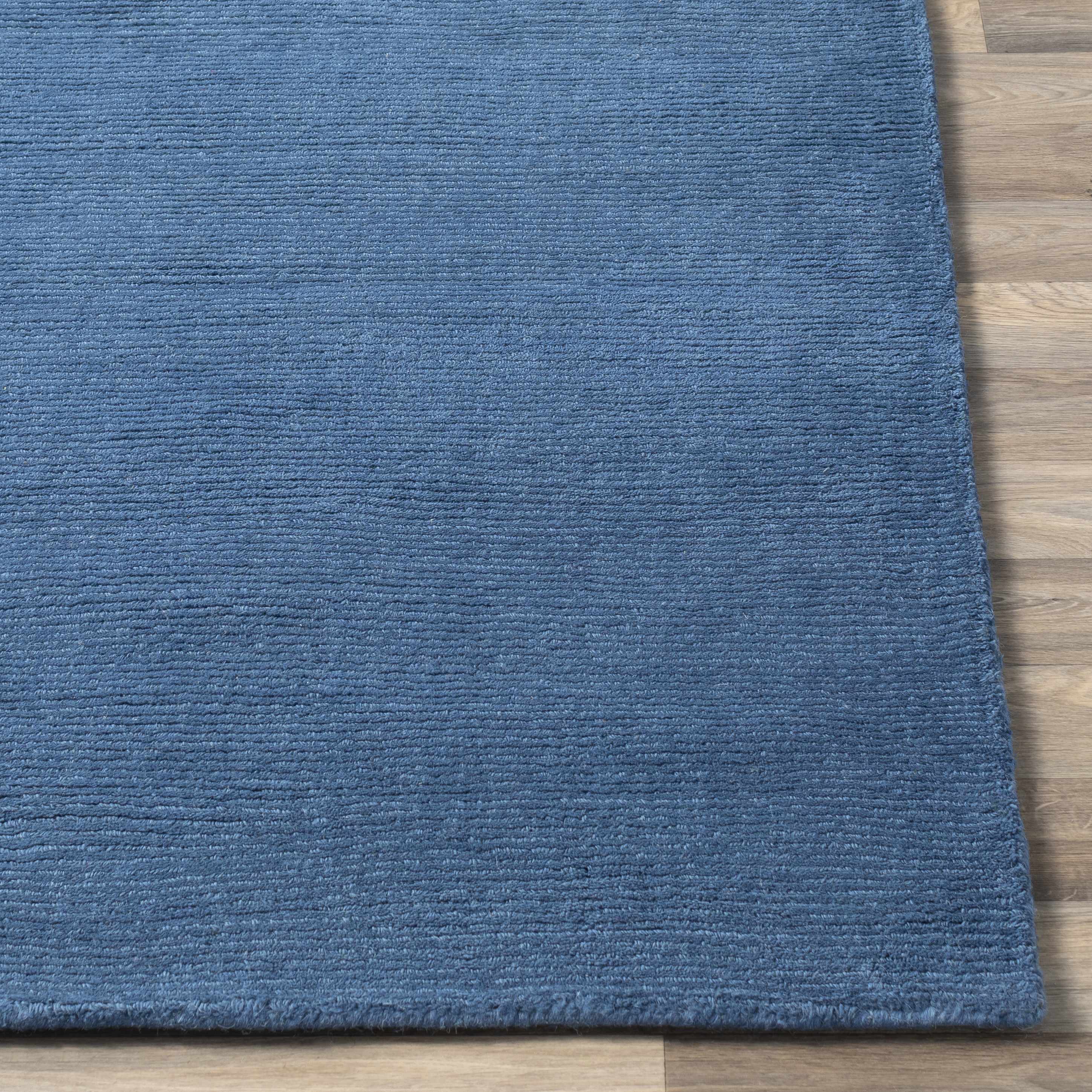 Brockton Solid Blue Wool Rug - Image 4