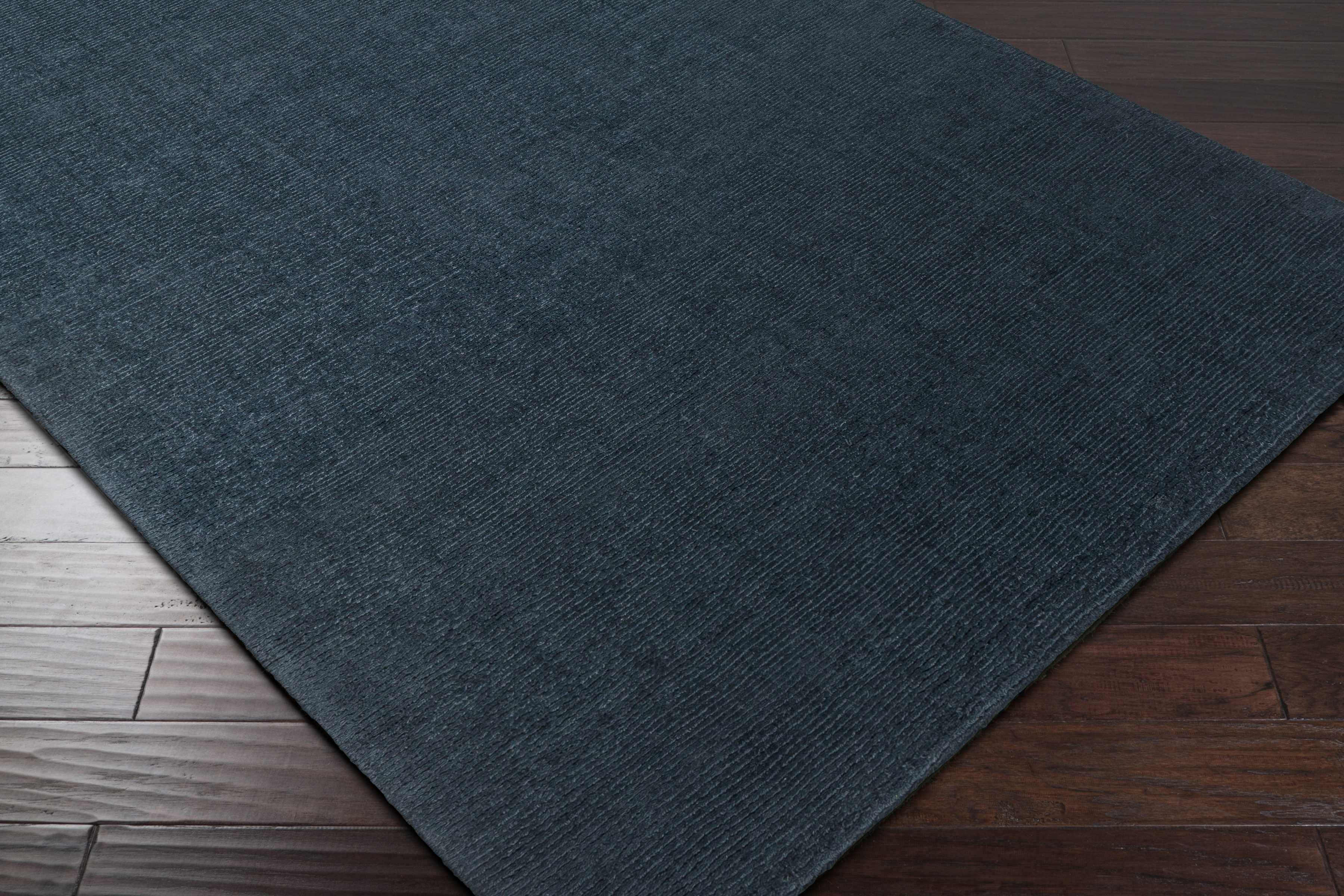 Brockton Solid Dark Blue Wool Rug - Image 4
