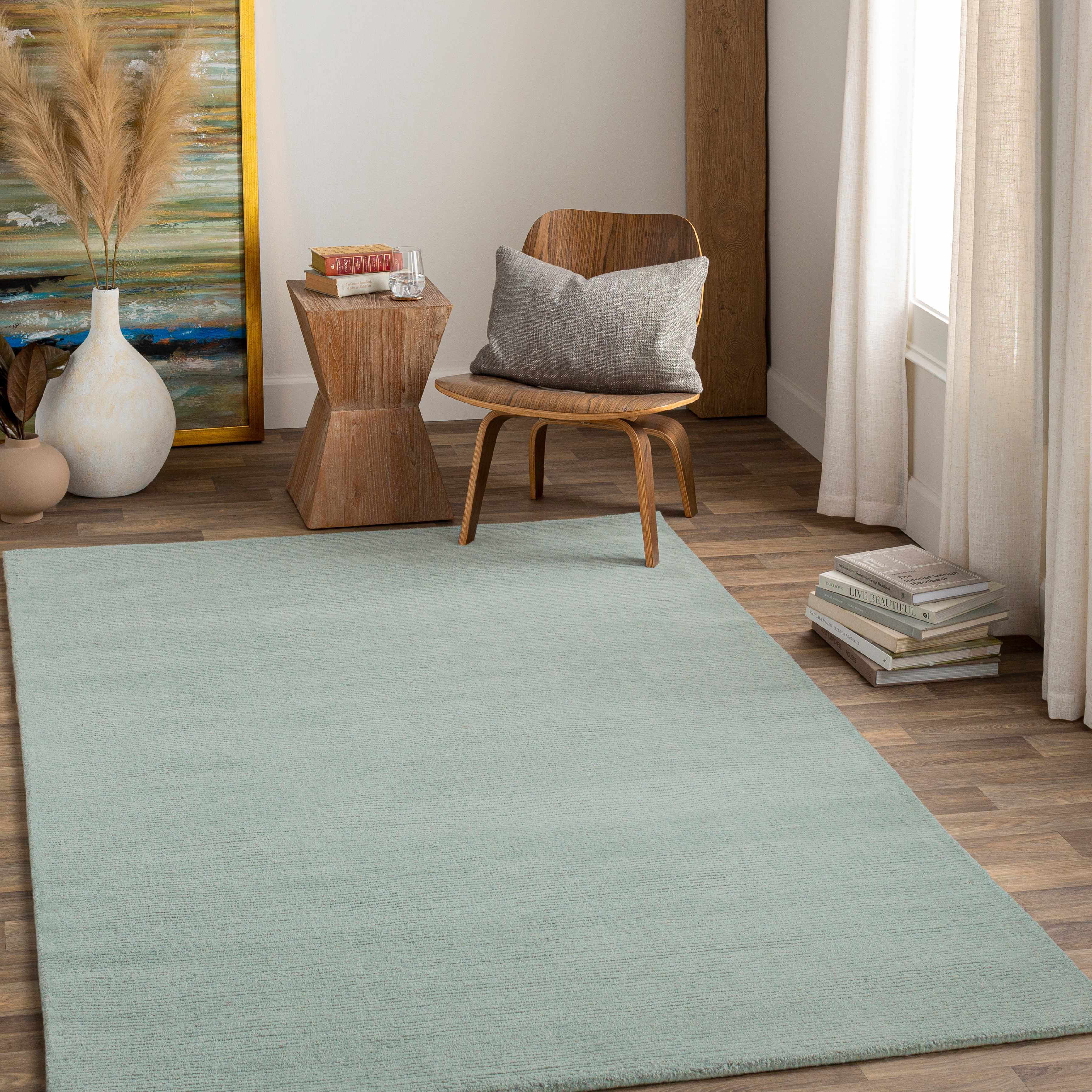 Brockton Solid Dusty Sage Wool Rug - Image 2