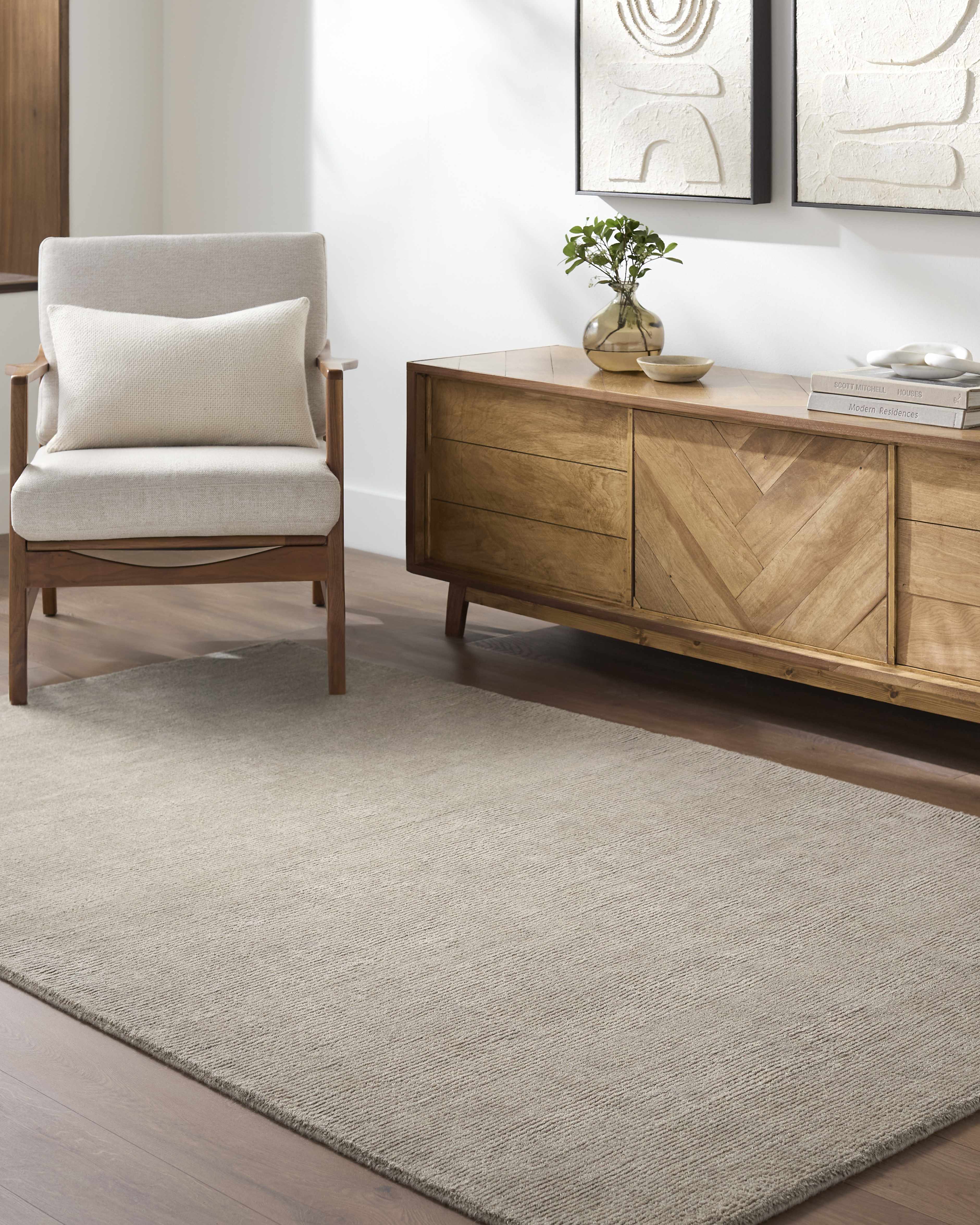 Brockton Solid Gray Wool Rug - Image 2