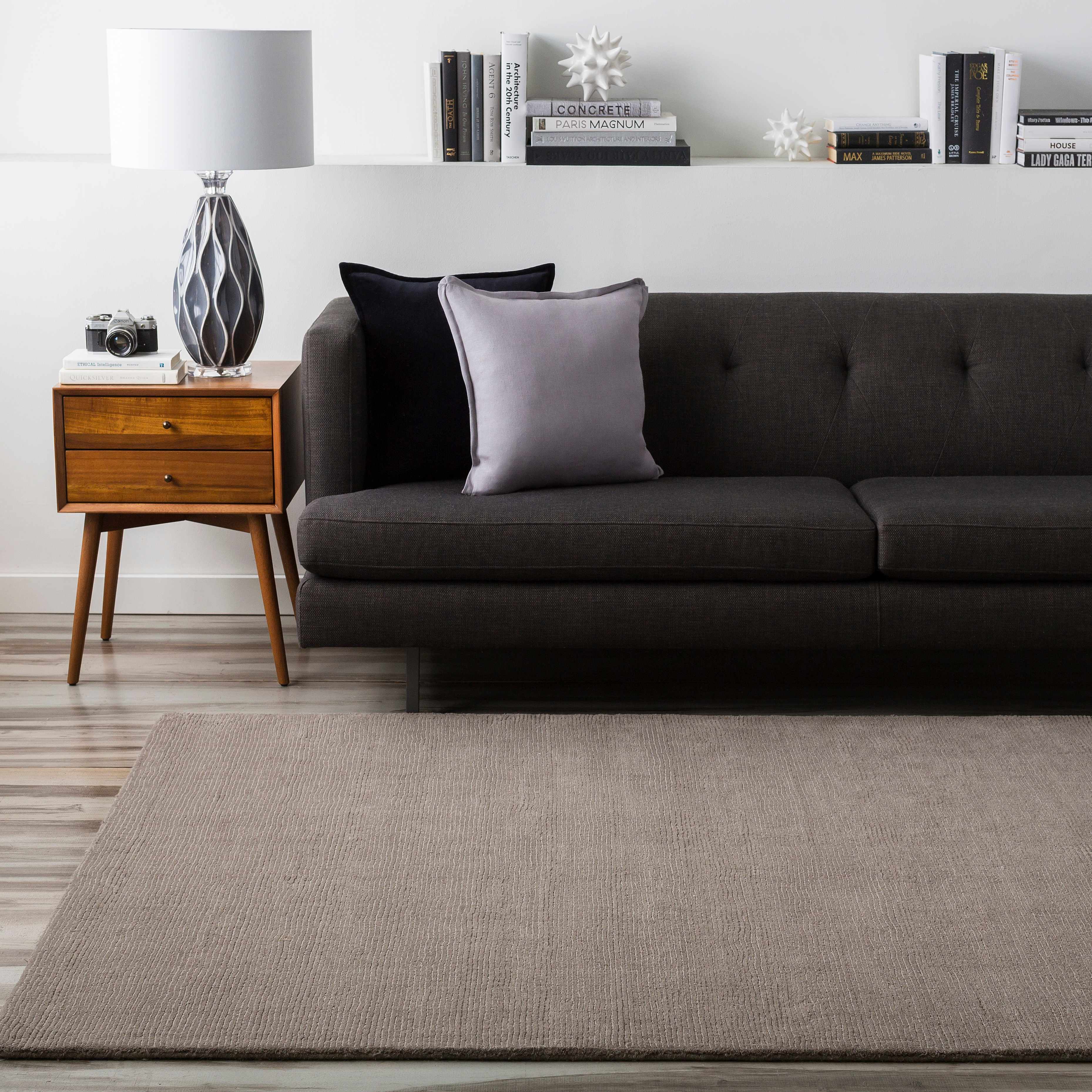 Brockton Solid Gray Wool Rug - Image 3