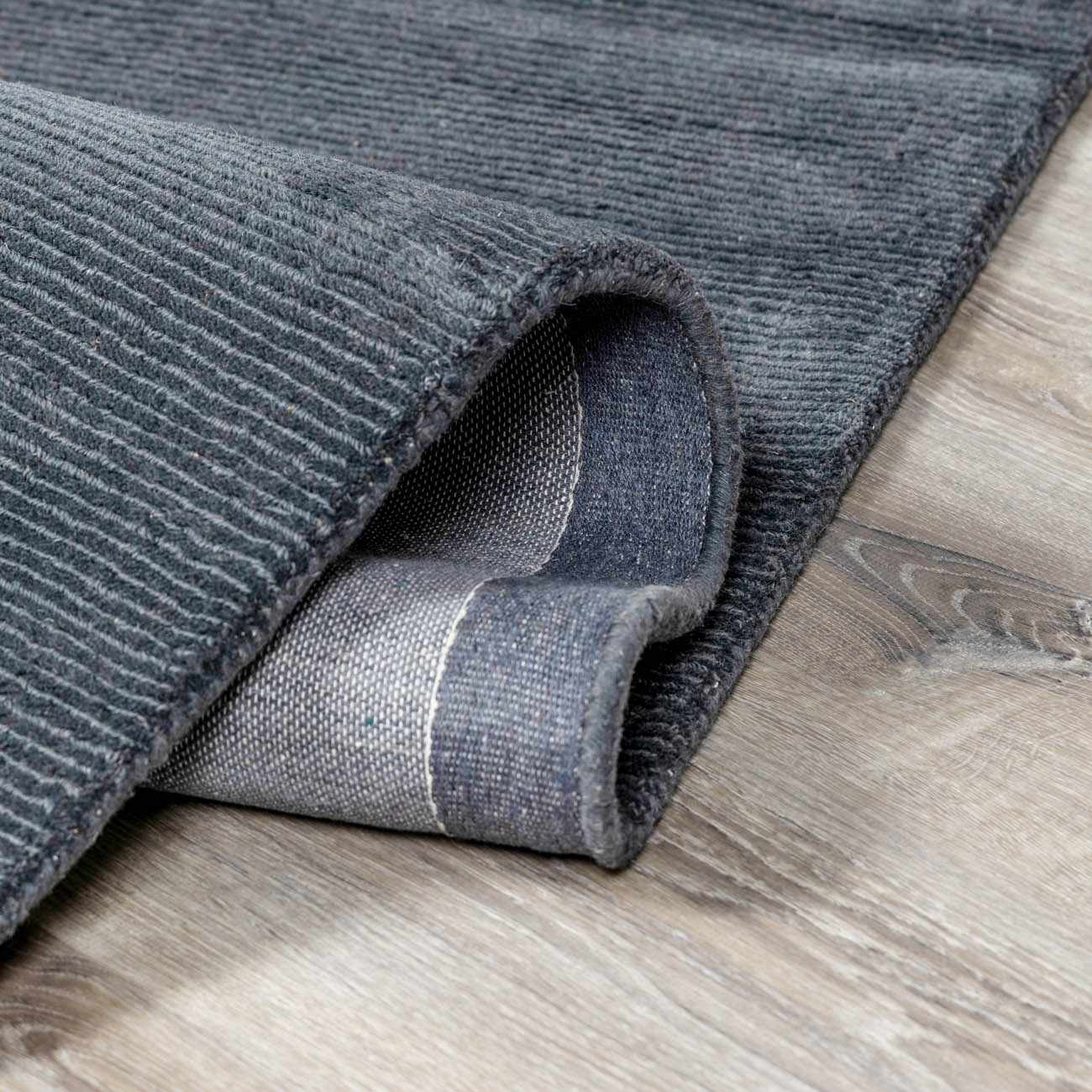 Brockton Solid Night Blue Wool Rug - Image 6