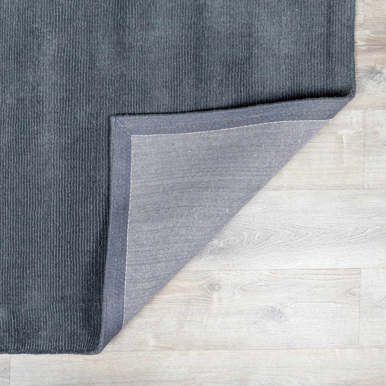 Brockton Solid Night Blue Wool Rug - Image 7