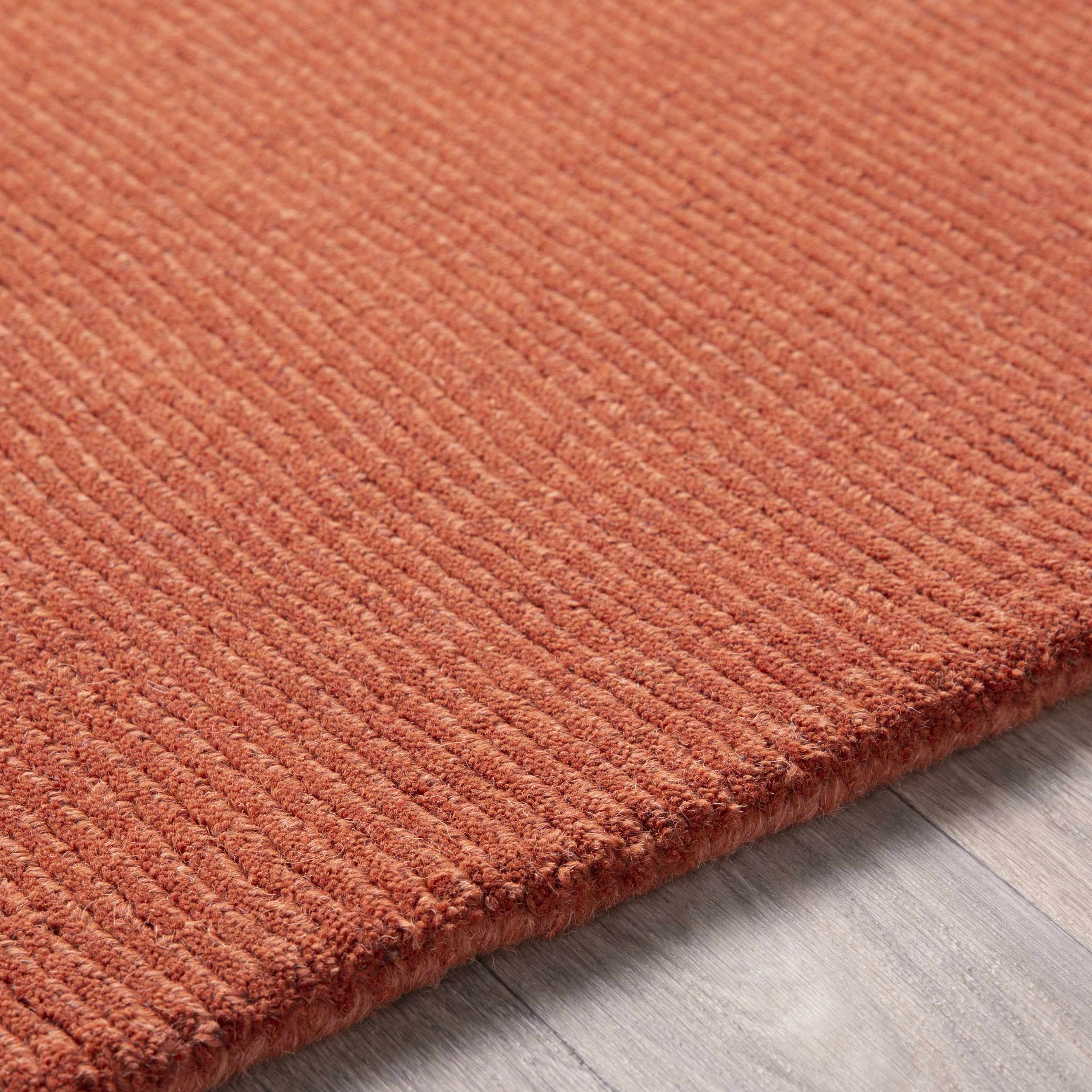 Brockton Solid Orange Wool Rug - Image 10