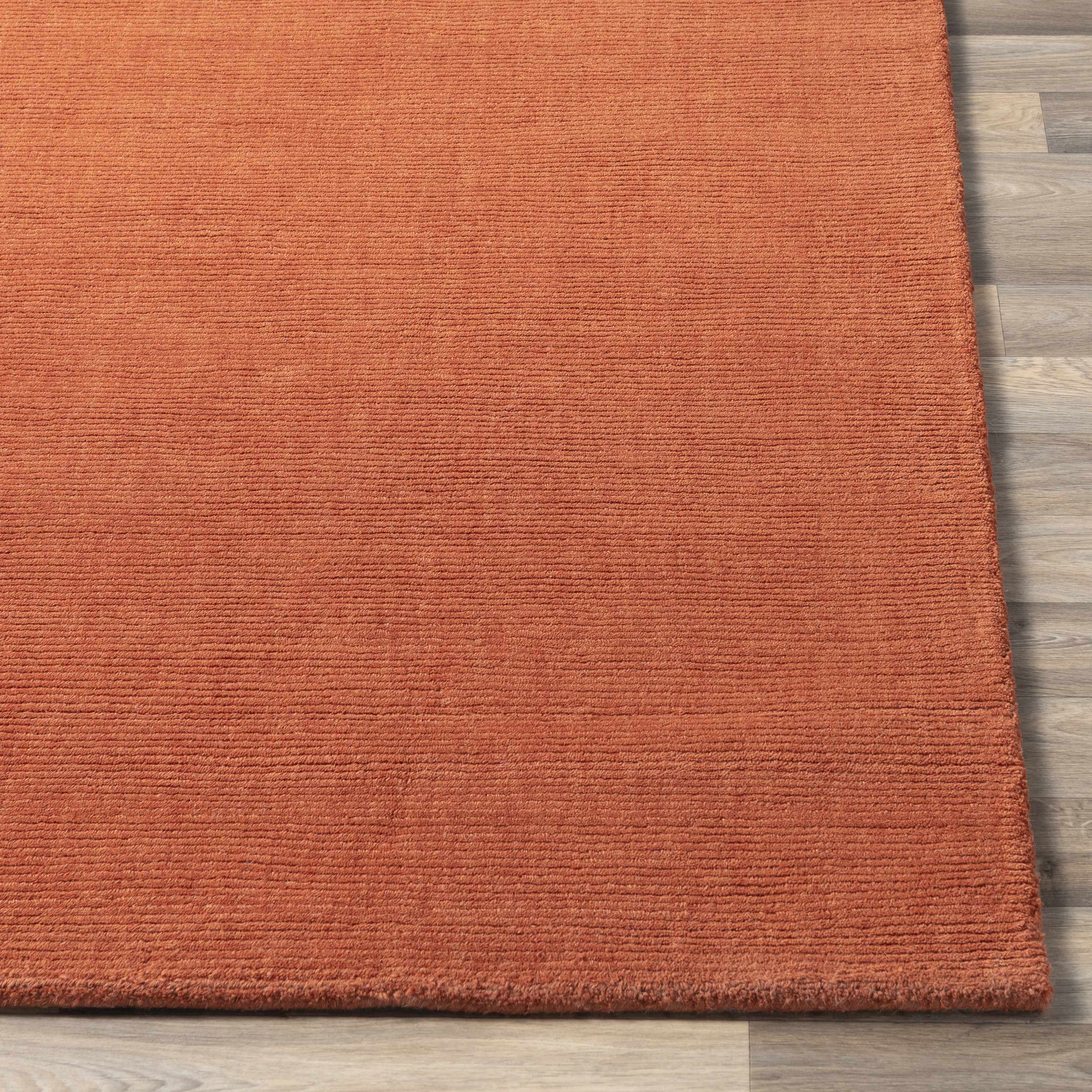 Brockton Solid Orange Wool Rug - Image 13