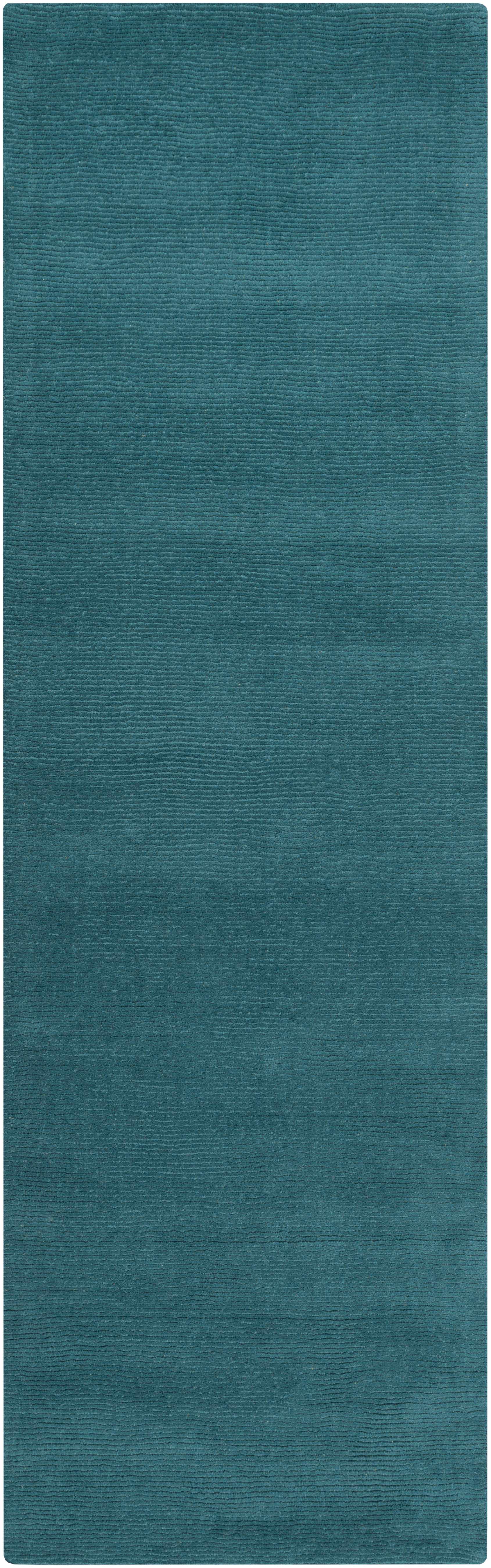 Brockton Solid Teal Wool Rug - Image 7