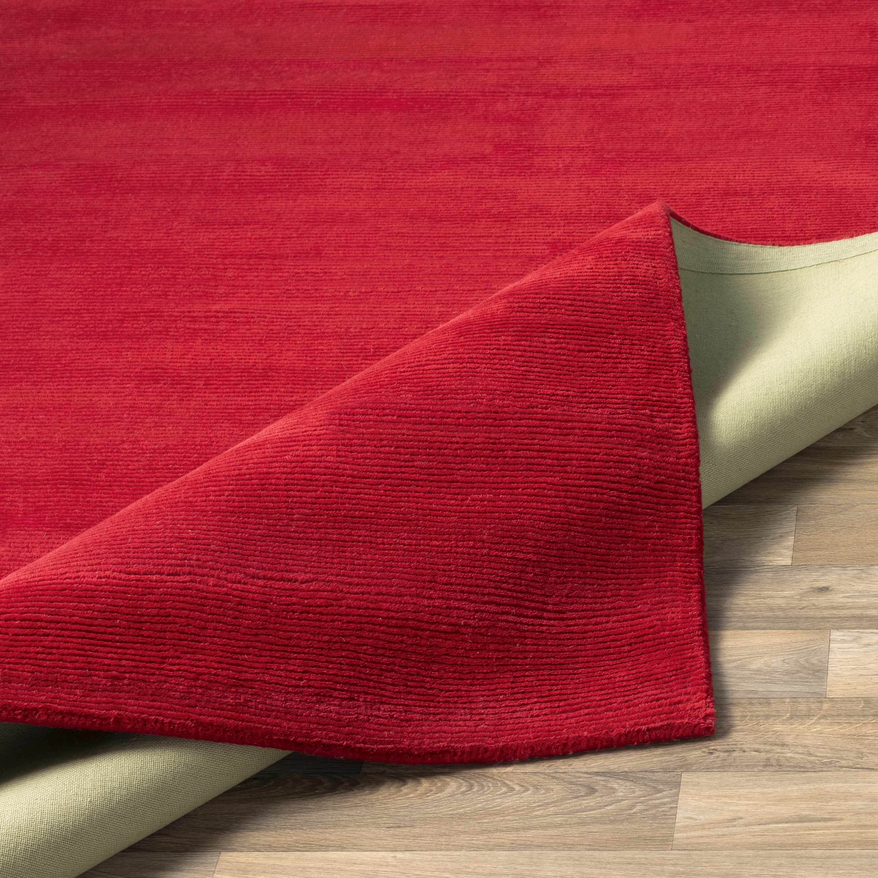 Brockton Solid Wool Crimson Red Area Rug - Clearance - Image 10