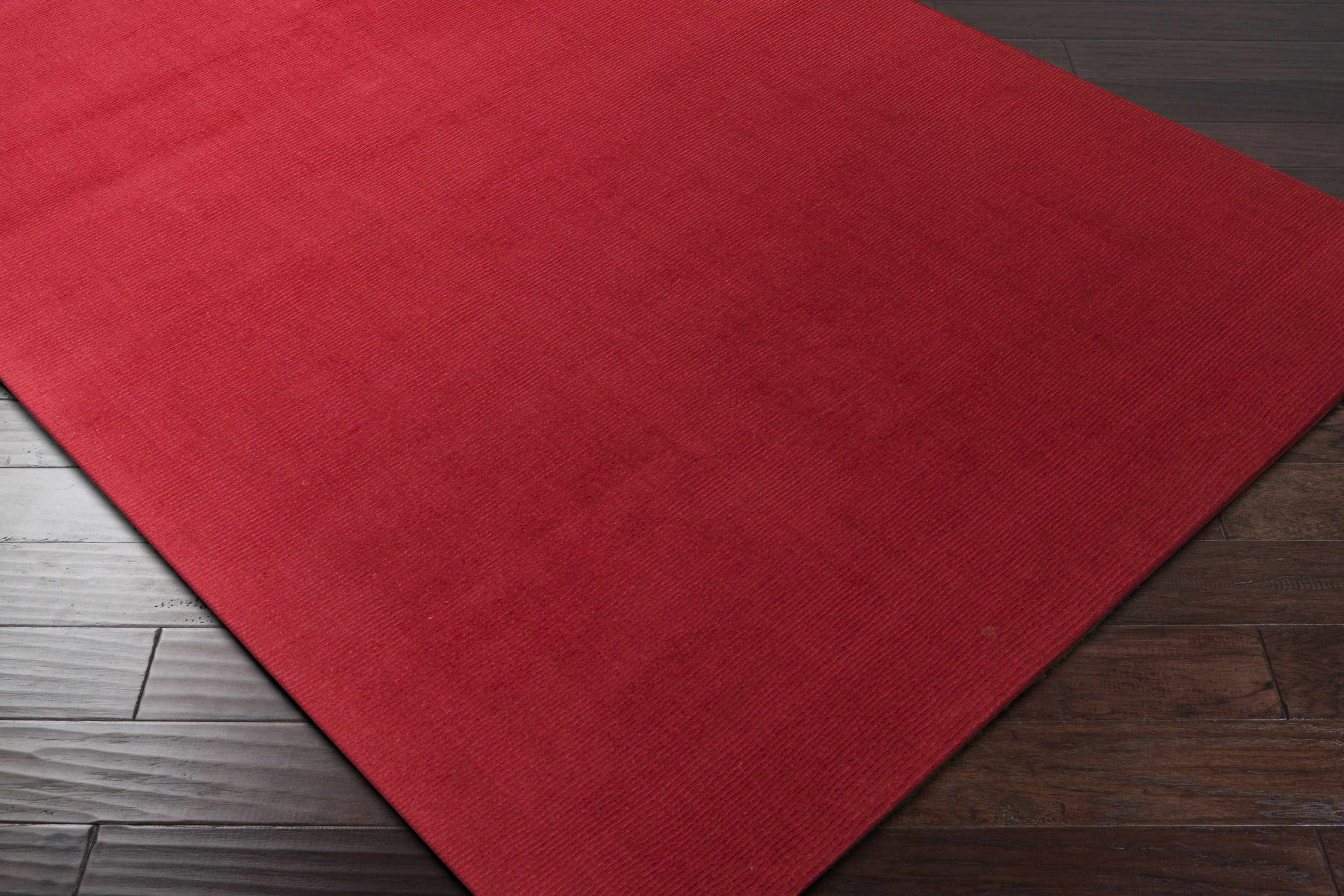 Brockton Solid Wool Crimson Red Area Rug - Clearance - Image 17